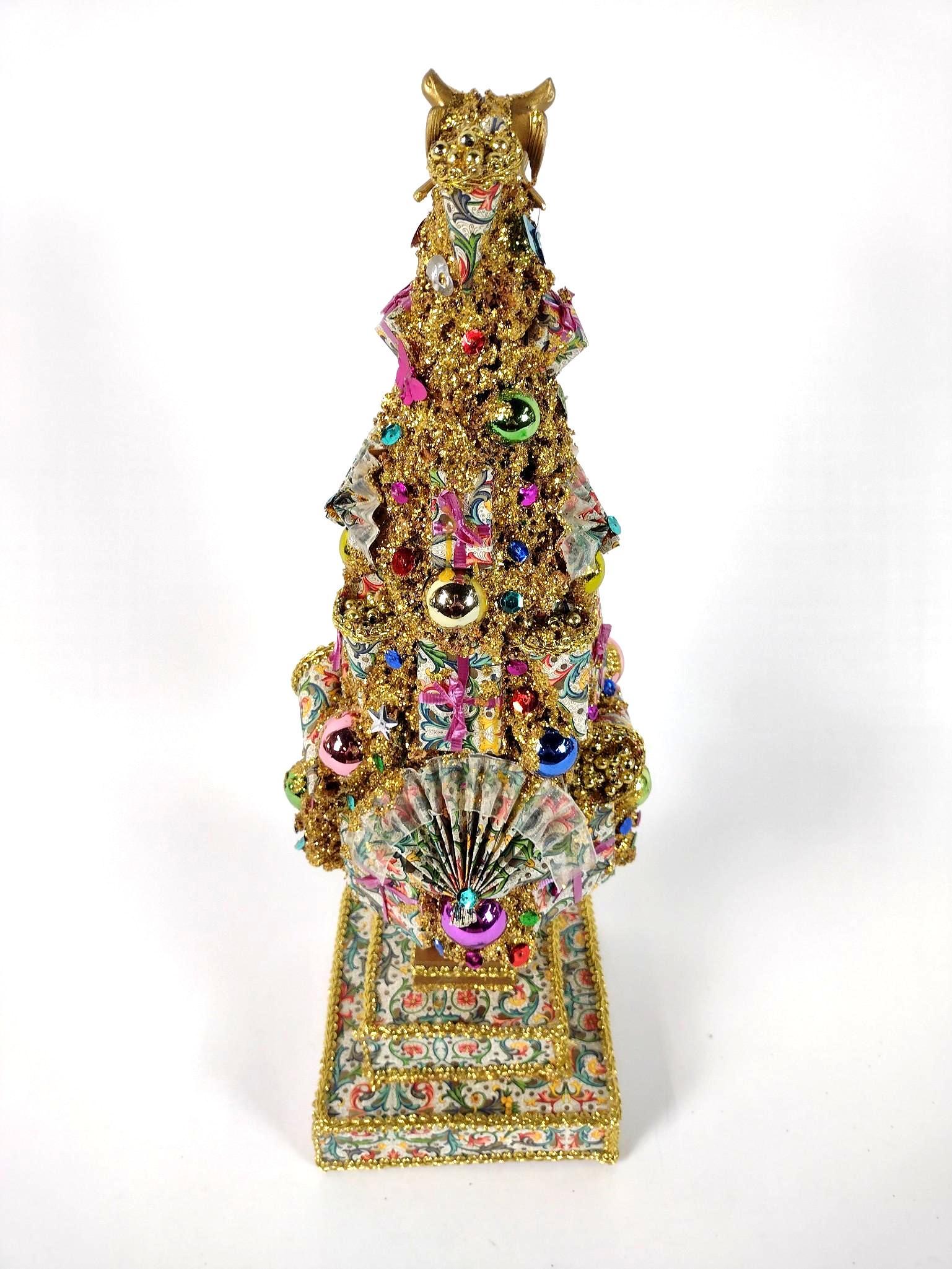 Scully and Scully Christmas Hospitality Tree: Unmarked. 6-1/4" wide X 6-1/4" deep X 19-3/4" high. EL From the estate of Robert Harman. IMPORTANT: Before bidding, please read the terms and conditions. When you registered for the auction you agreed