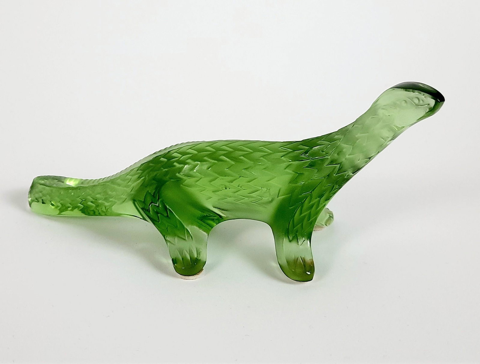 Lalique Glass Salamander Figurine: 2-1/2" wide x 6-1/2" long x 2-3/4" high. LR From the estate of Robert Harman. IMPORTANT: Before bidding, please read the terms and conditions. When you registered for the auction you agreed to these t