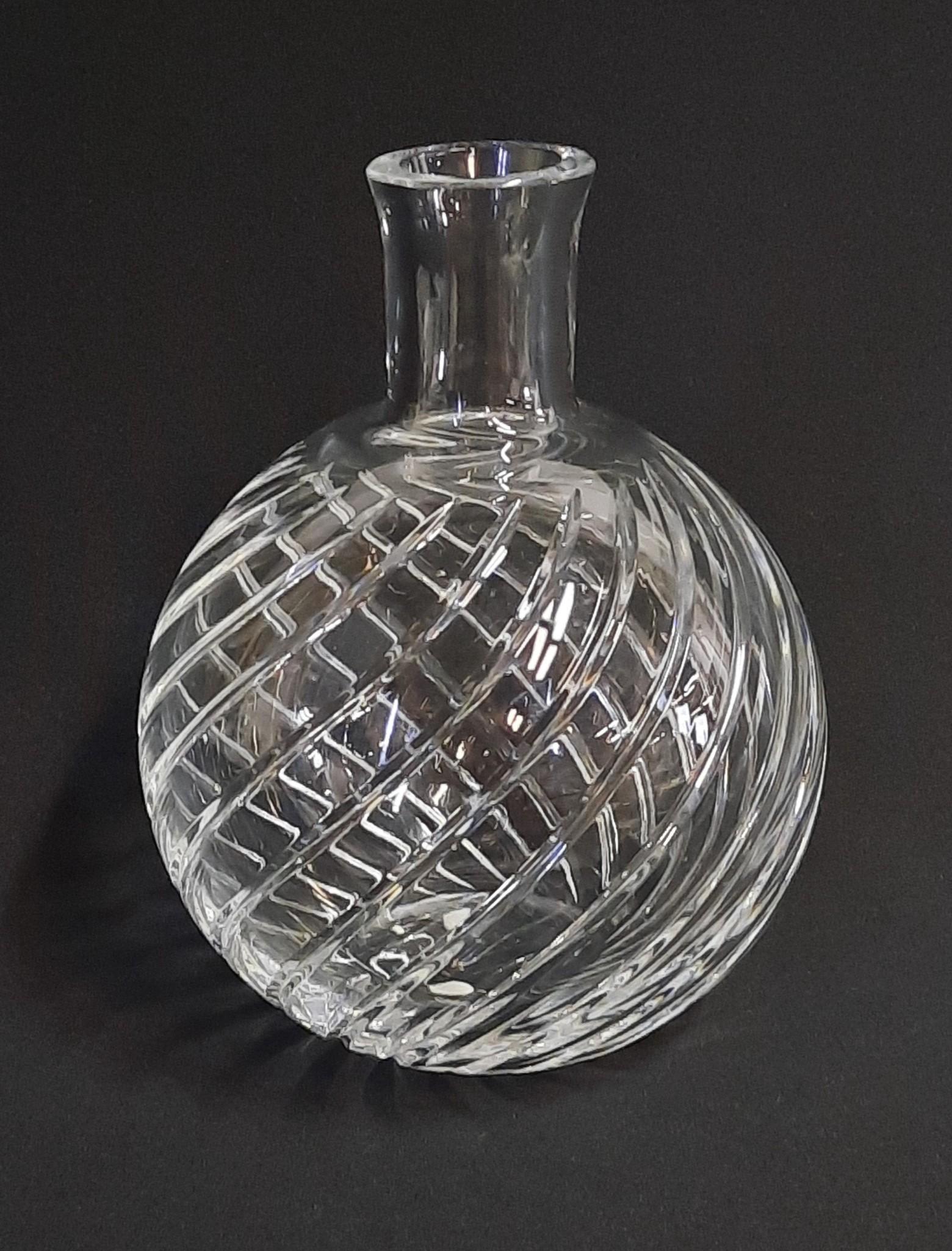 Baccarat Cyclades Vase: 5-3/4" diameter x 7-1/2" high. LR From the estate of Robert Harman. IMPORTANT: Before bidding, please read the terms and conditions. When you registered for the auction you agreed to these terms and w
