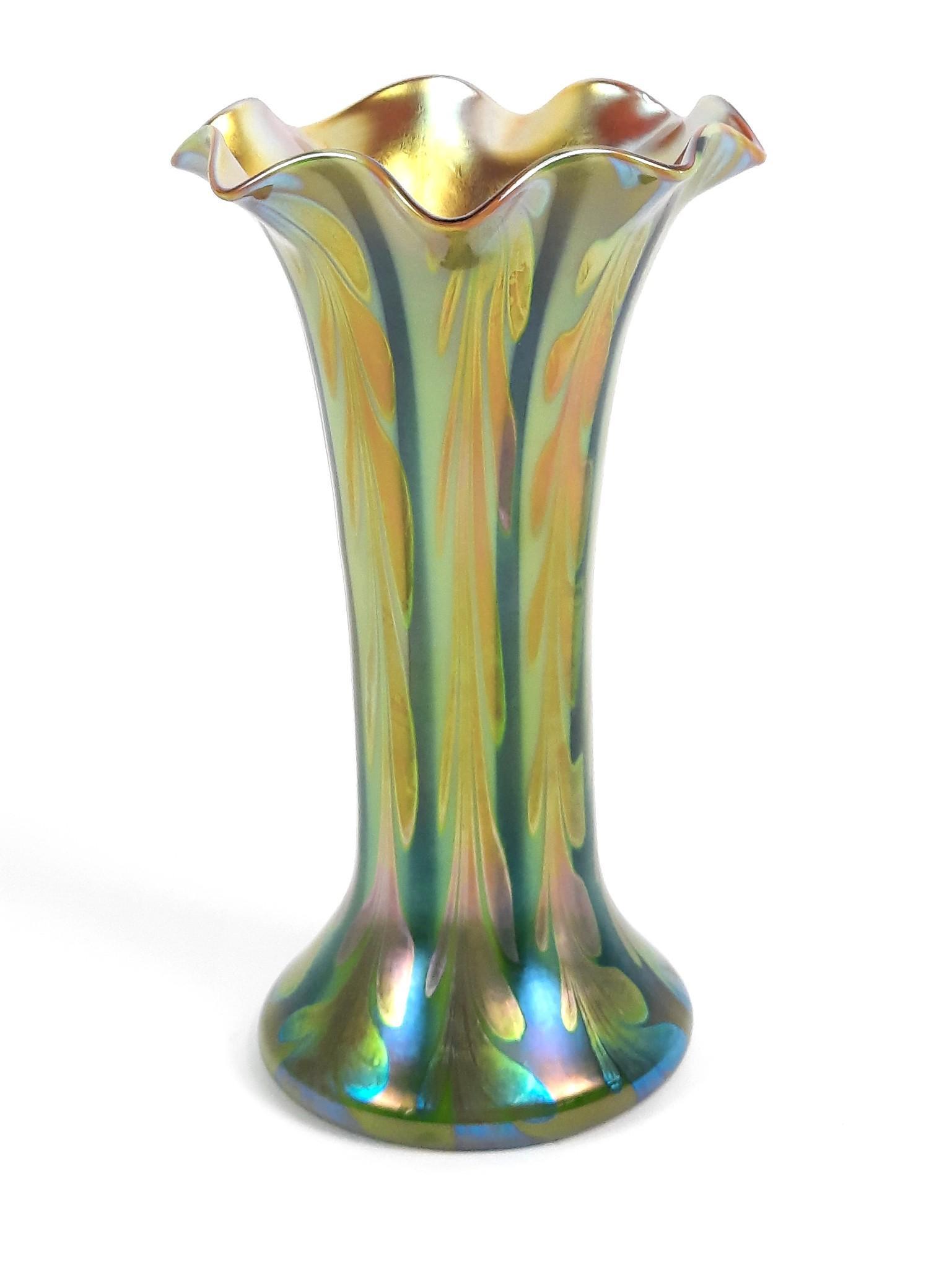 Stephen Lundberg Favrile Art Glass Vase (1 of 3)