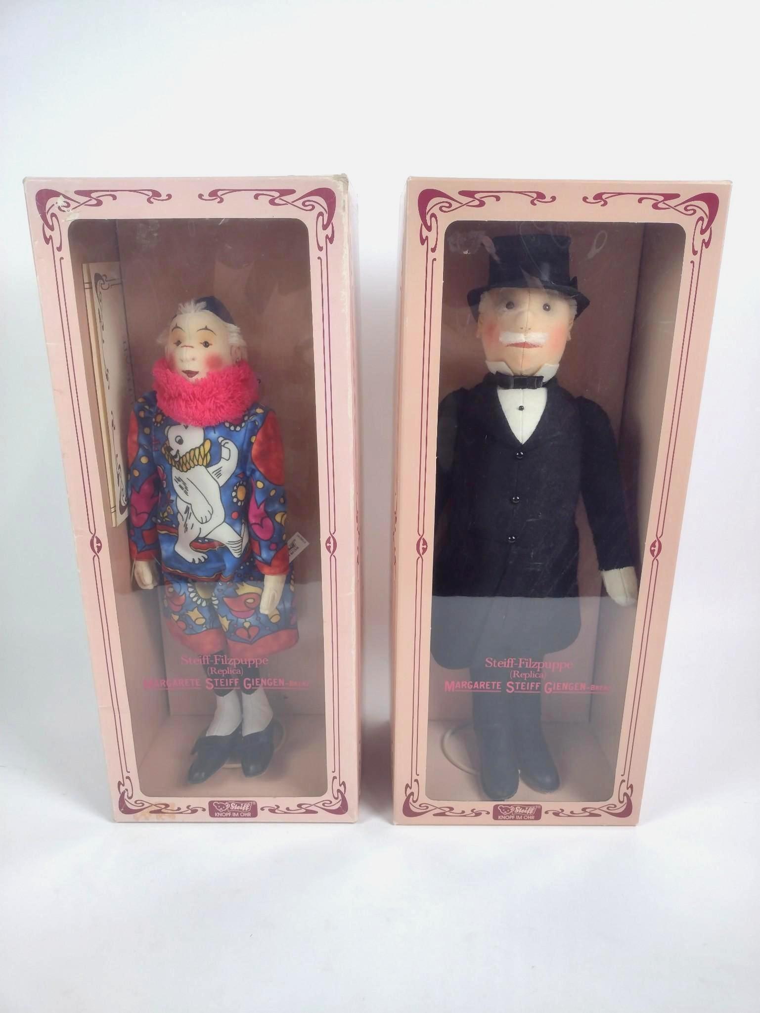 2 Steiff Felt Dolls incl Color Clown (1 of 8)