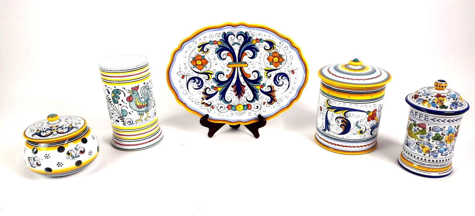 5 Pcs Deruta Italian Ceramics incl Garlic Keeper (1 of 3)