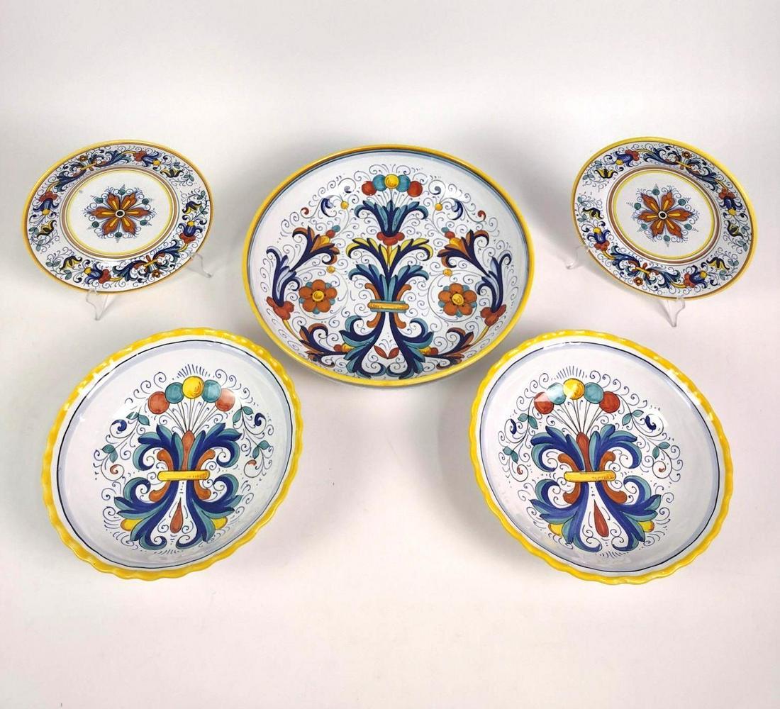 6 Pcs Deruta Italian Ceramics incl Pasta Bowl (1 of 7)