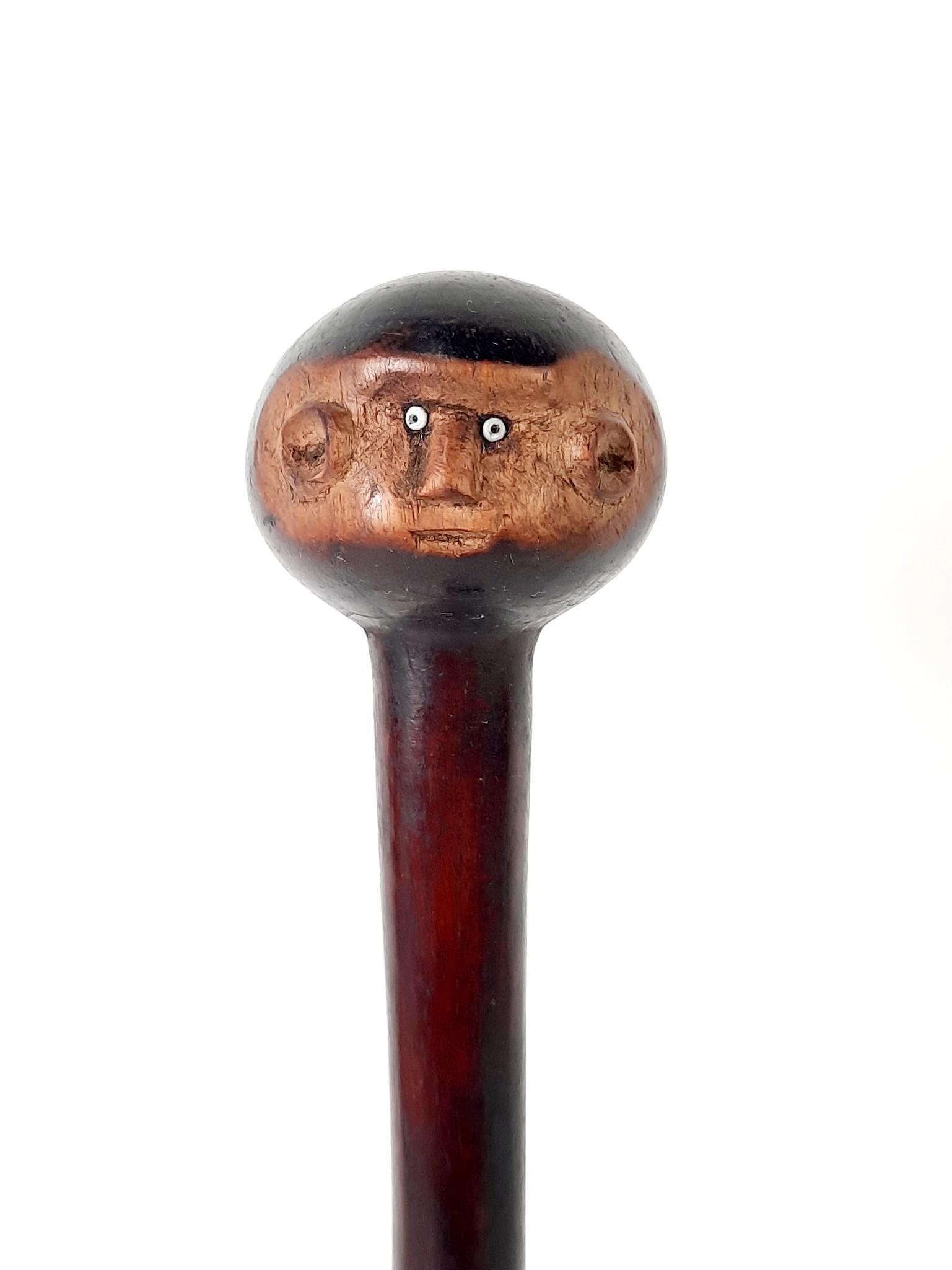 Tanzania African Wood Club with Human Face (1 of 3)