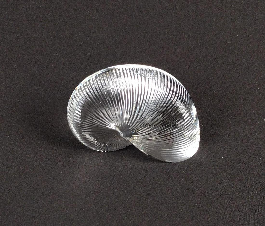 Baccarat Shell: 4" wide x 3" deep x 1-1/4" high. MEG From the estate of Robert Harman. IMPORTANT: Before bidding, please read the terms and conditions. When you registered for the auction you agreed to these terms an