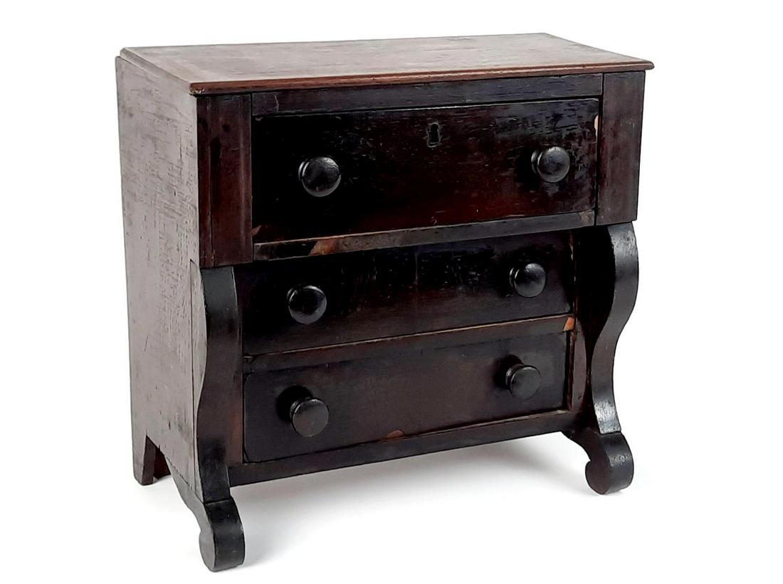 19th c Scratch Built Miniature Chest of Drawers (1 of 12)