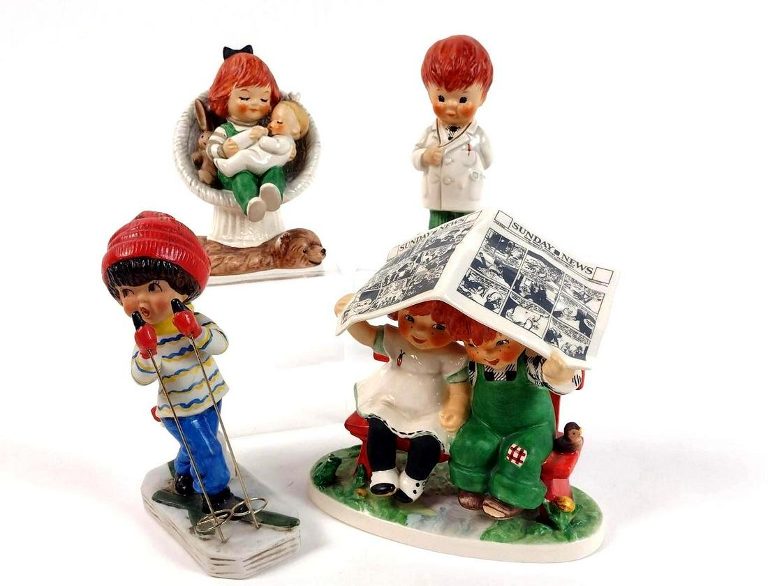 4 Goebel Figurines: 5-1/4" to 6-1/4" high. Includes numbers: 51, 66, 670. EL IMPORTANT: Before bidding, please read the terms and conditions. When you registered for the auction you agreed to these terms and will be requ