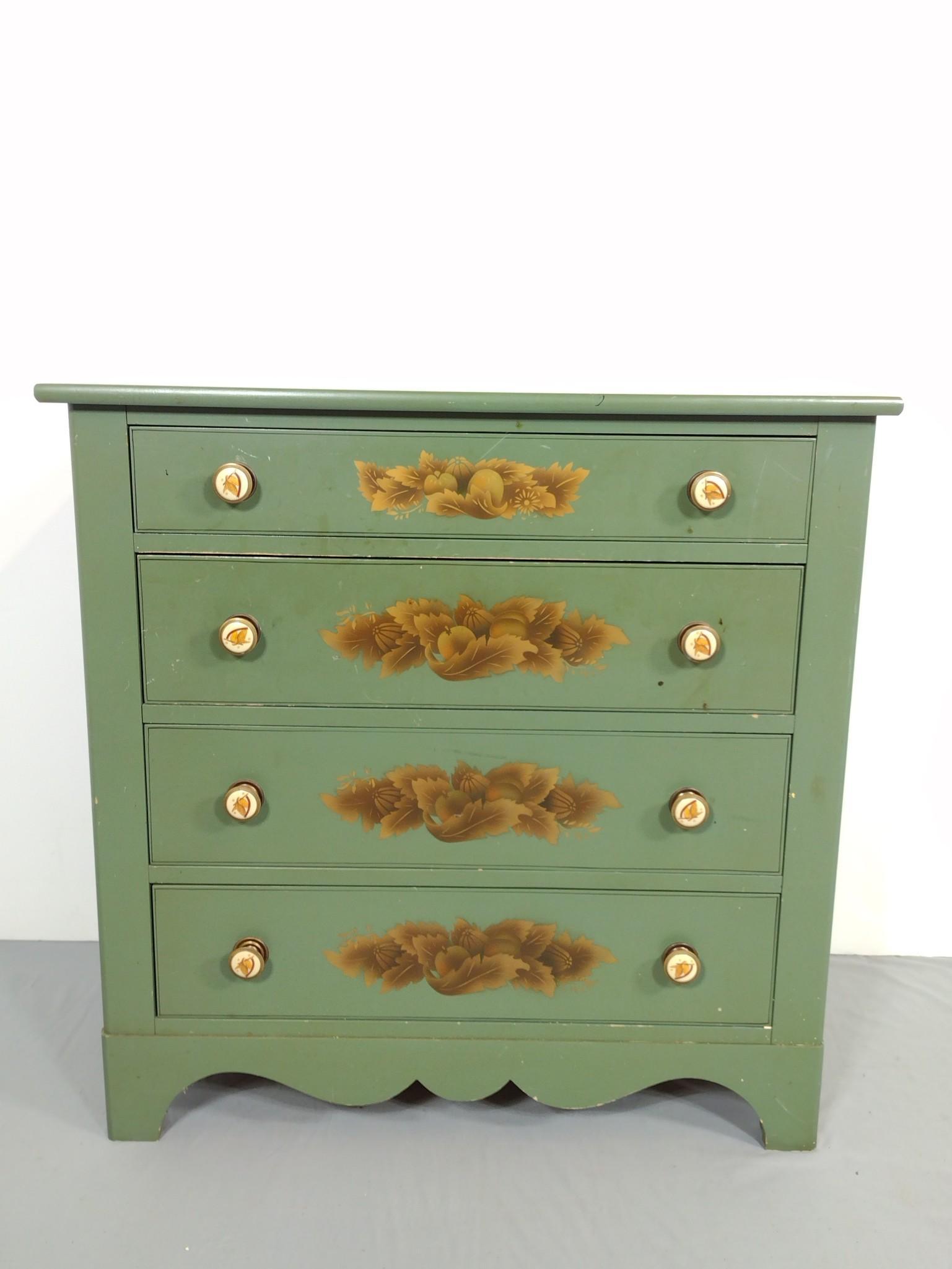 Hitchcock Stencil Painted Four Drawer Chest (1 of 8)