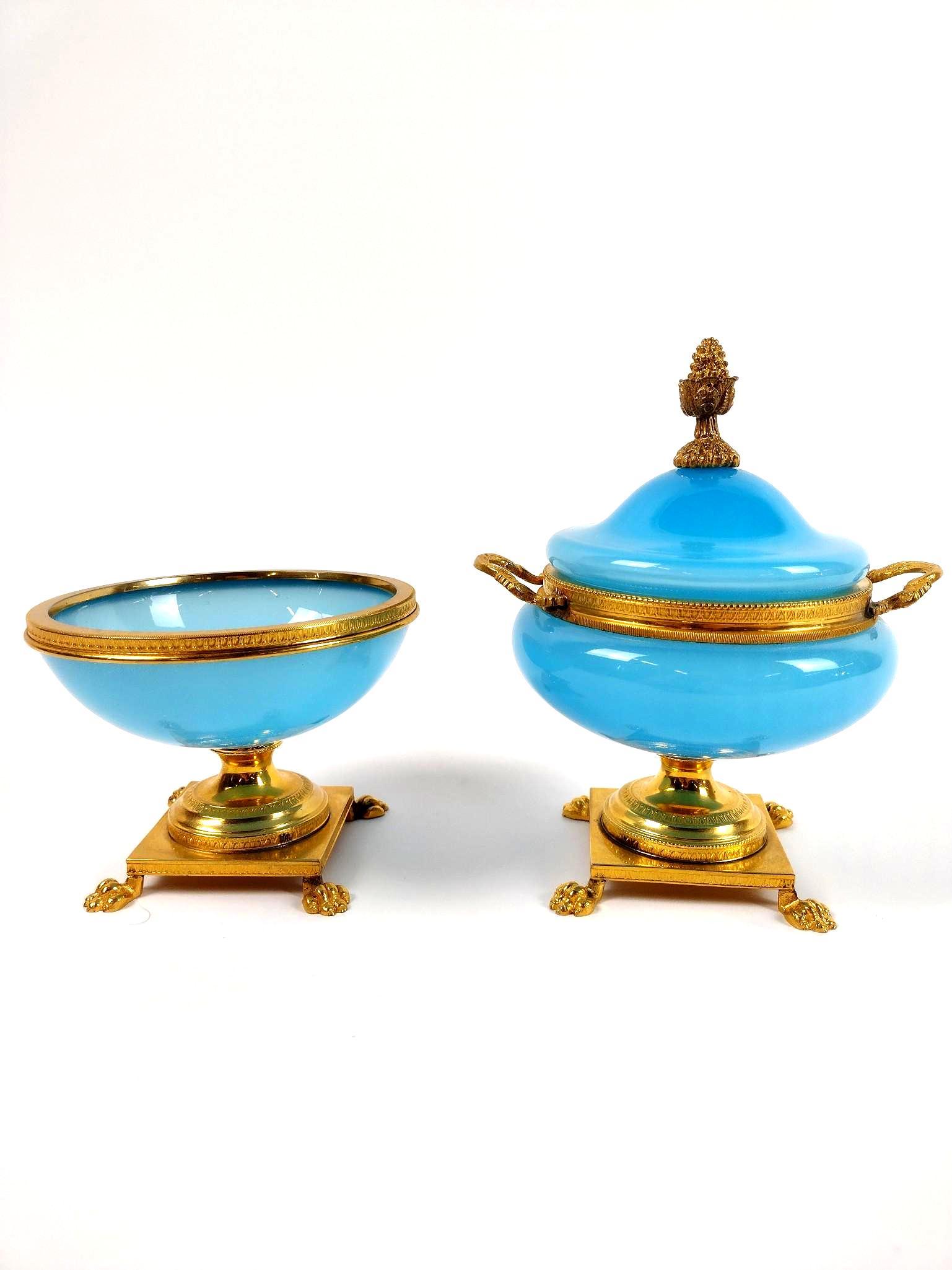 2 Pcs Blue Opaline Glassware (1 of 3)