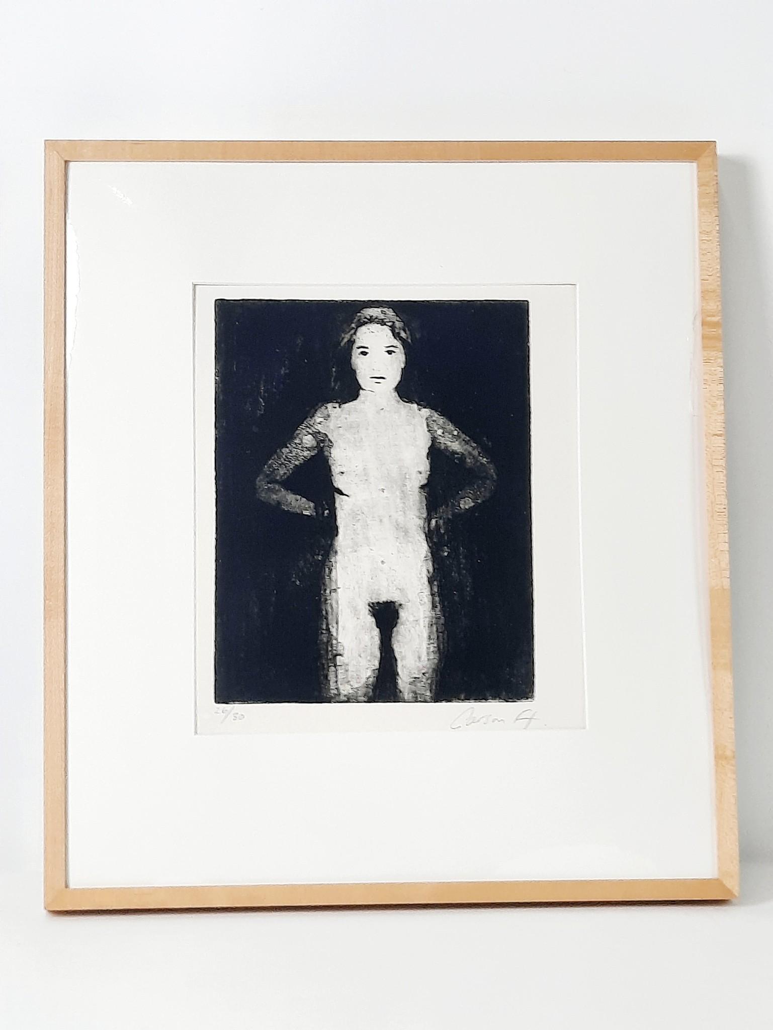 Carson Fox Nude Woman with Hands on Hips Ltd Ed Print: Also known as Carson Fox Blackburn. Carson Fox received her MFA from Mason Gross School of the Arts at Rutgers University, her BFA from University of Pennsylvania, and a four-year studio certificate f