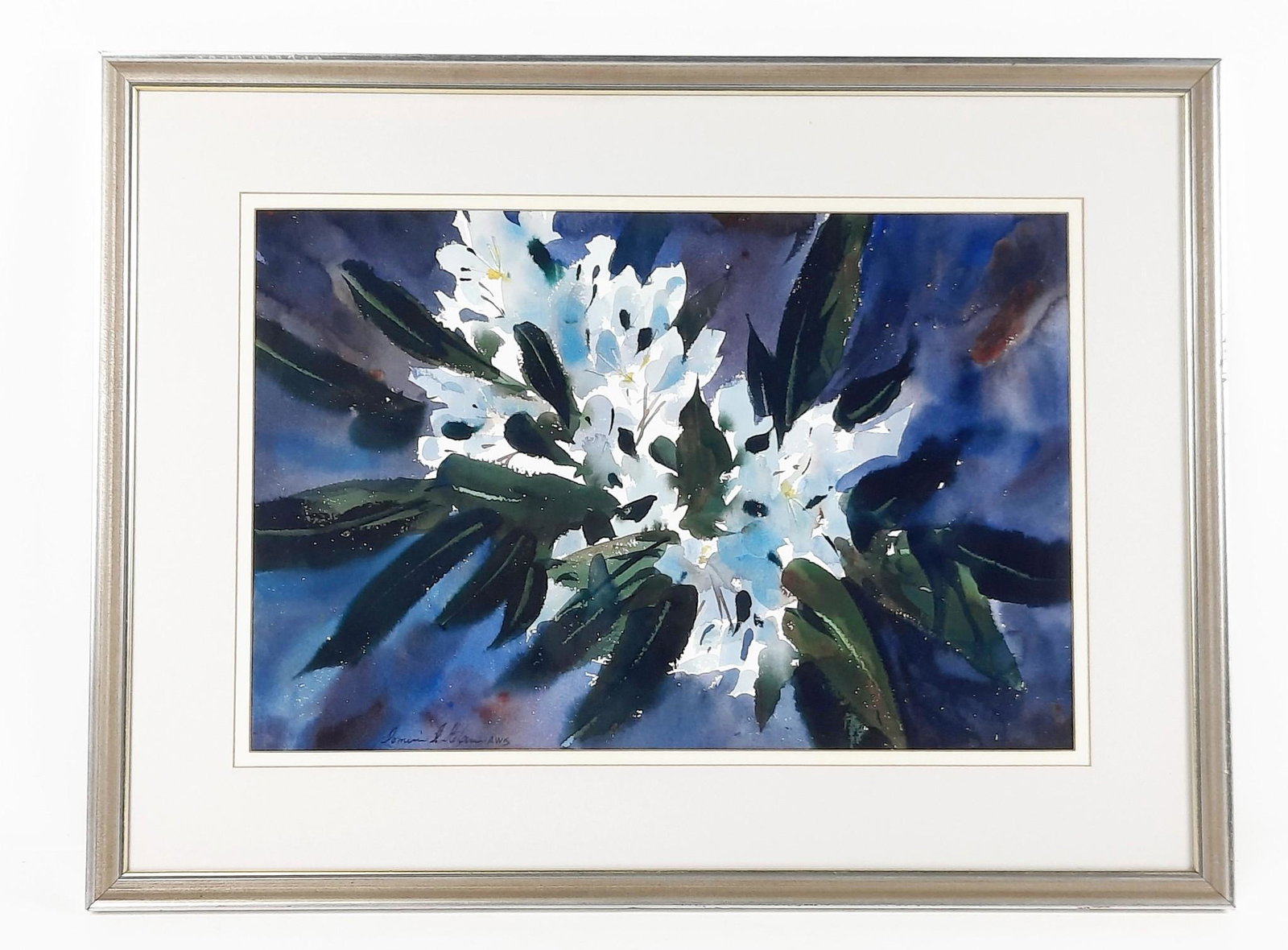 Domenic DiStefano Floral Watercolor: Domenic B. DiStefano (1924 - 2011) was active/lived in Massachusetts and Pennsylvania. Domenic DiStefano is known for Landscape, coastal and marine painting. During most of his career he lived and tau