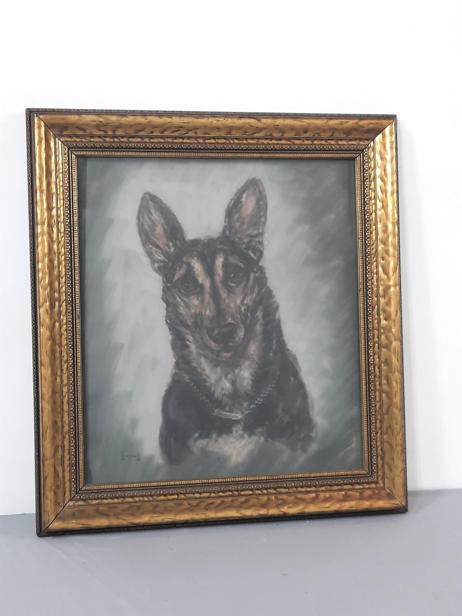 H. R. Hildebrand Dog Pastel: Hildebrand is a Pennsylvania-Dutchman. After studying at the Pennsylvania School of Industrial Art, at Northwestern University and at the Beaux Arts Institute in New York, he followed the career of ar