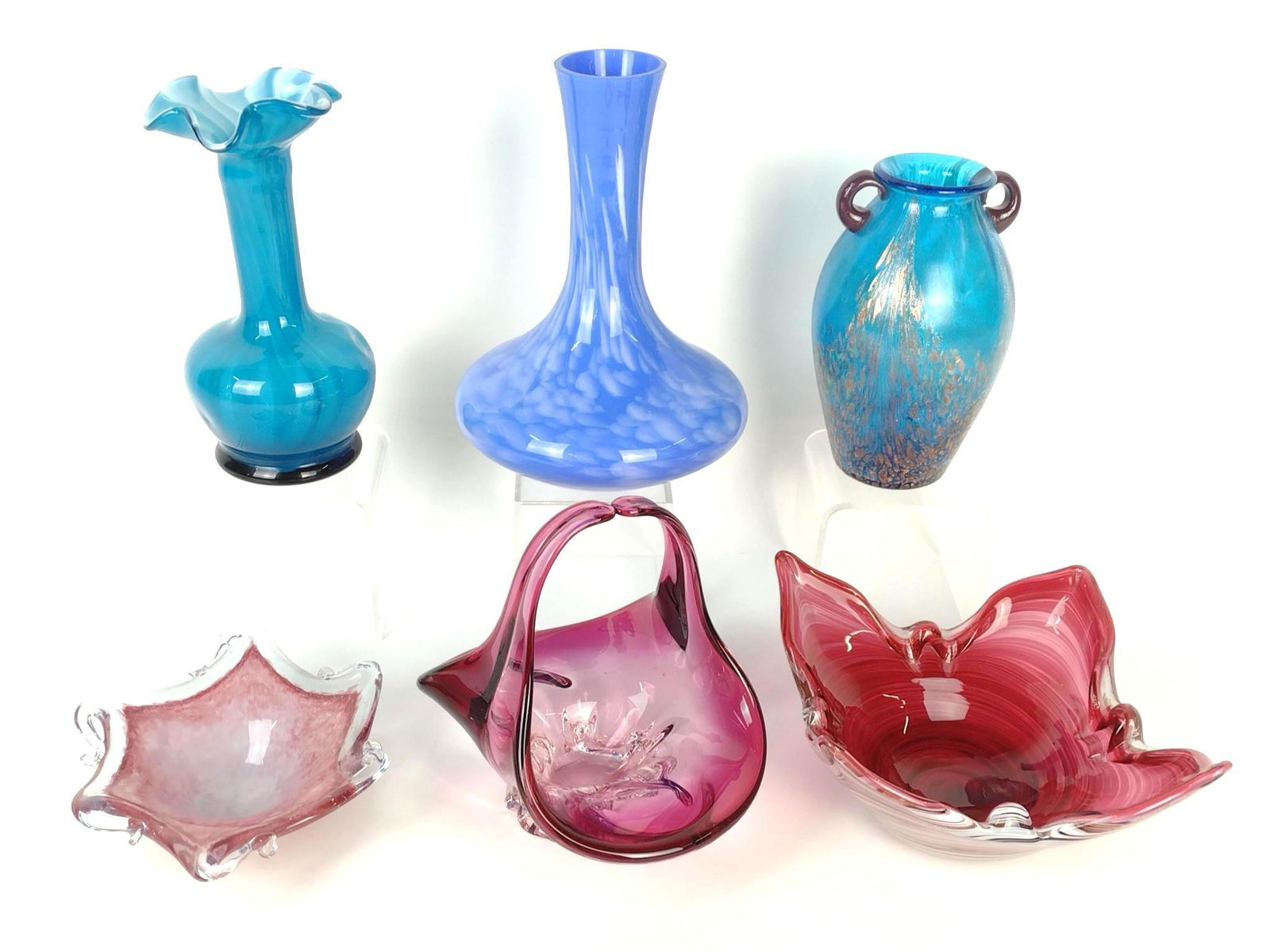 6 Pcs Art Glass incl Vases (1 of 11)
