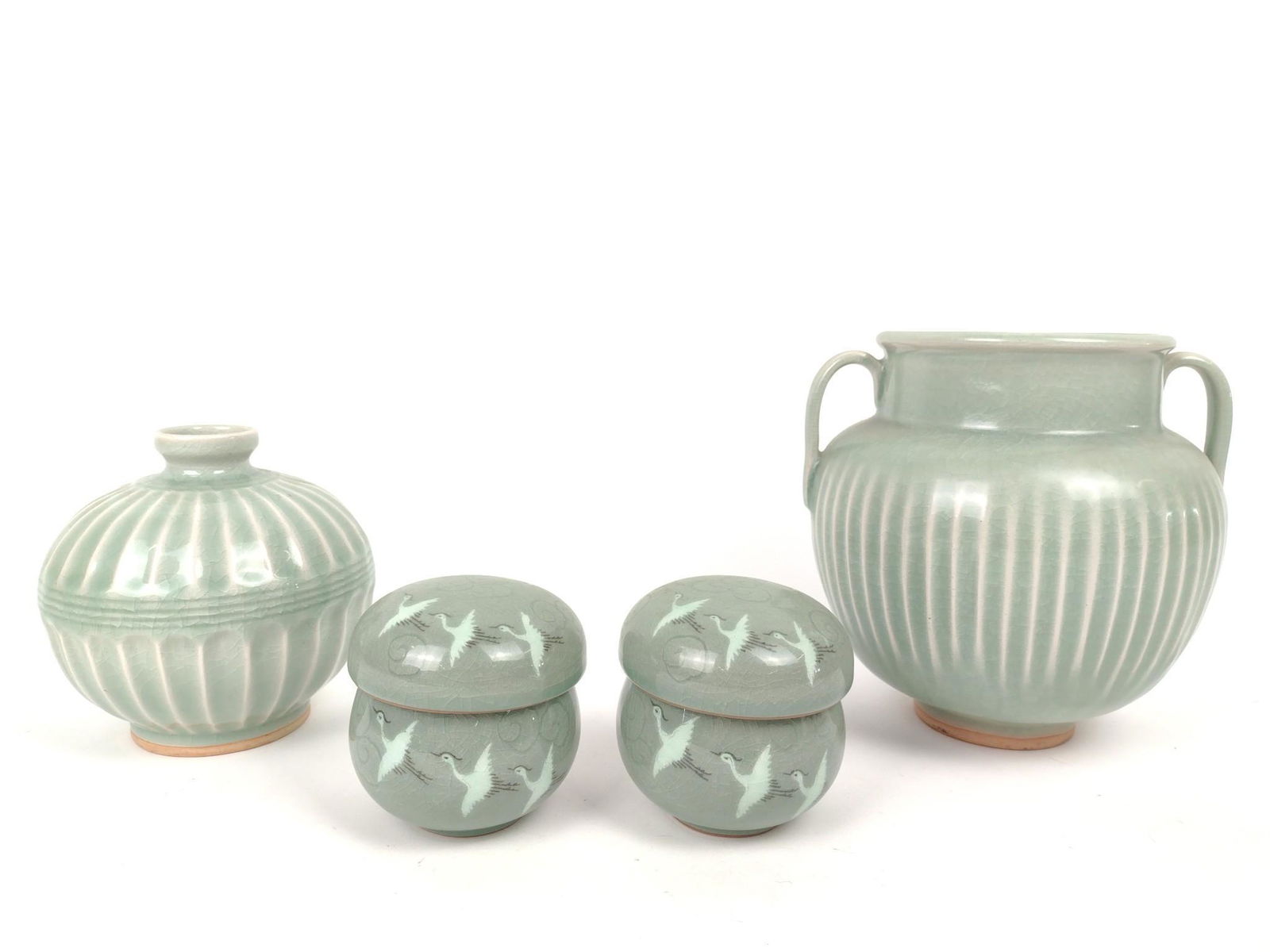4 Pcs Celadon Incl Vase (1 of 7)