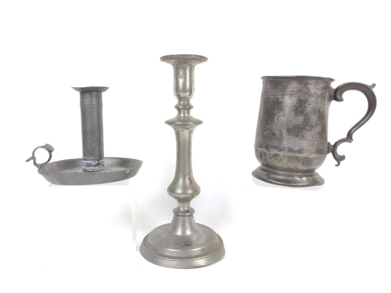 3 Pcs Pewter Incl Candlesticks (1 of 3)