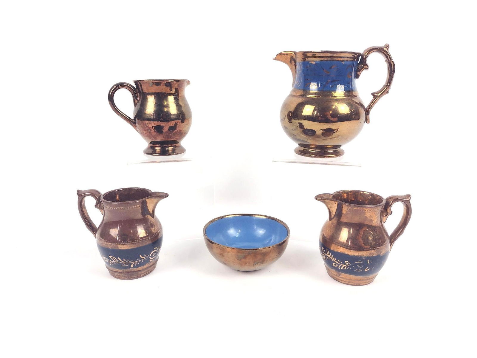 5 Pcs Copper Lusterware (1 of 2)