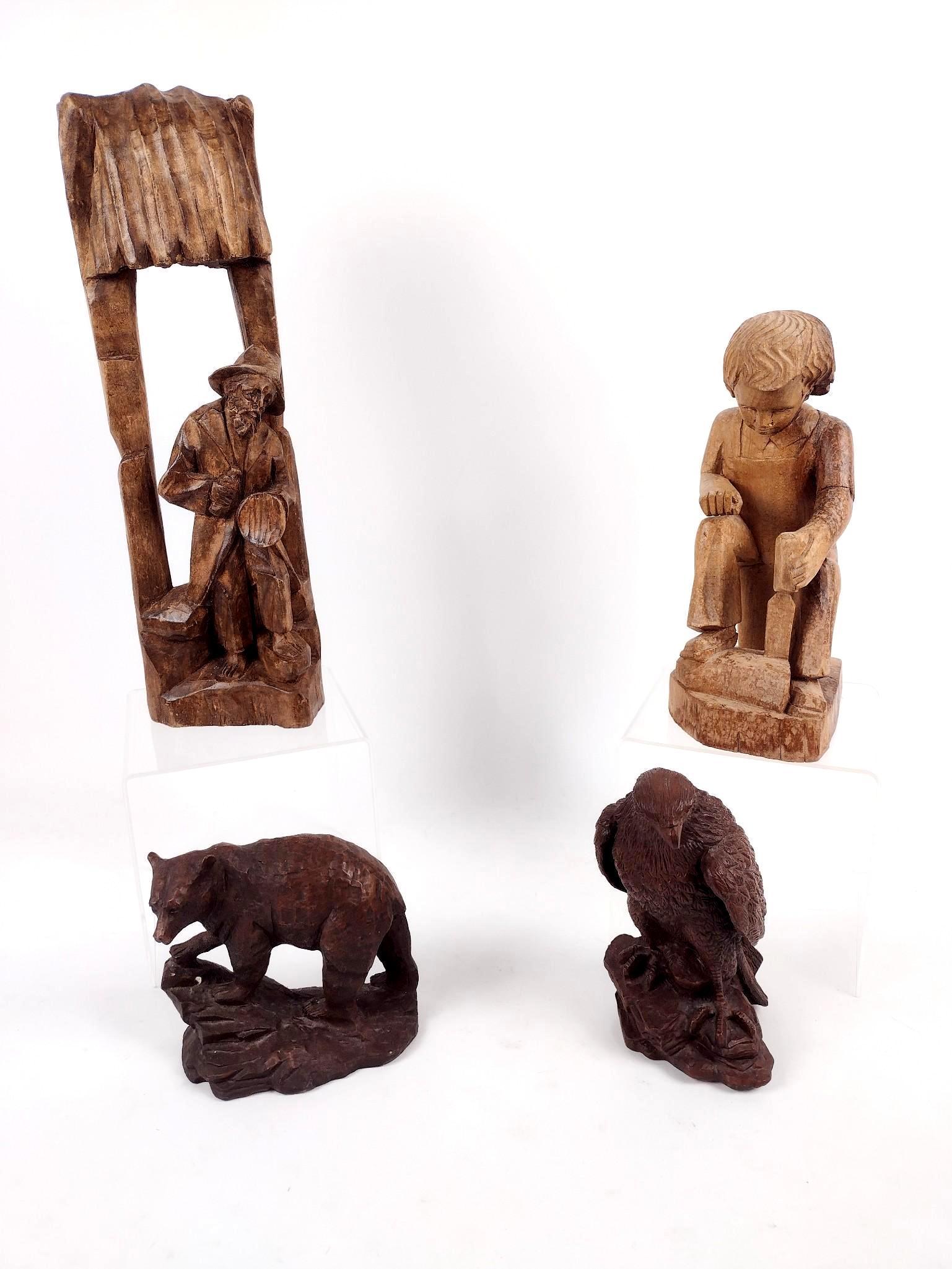 4 Wood Carvings incl Animals (1 of 6)