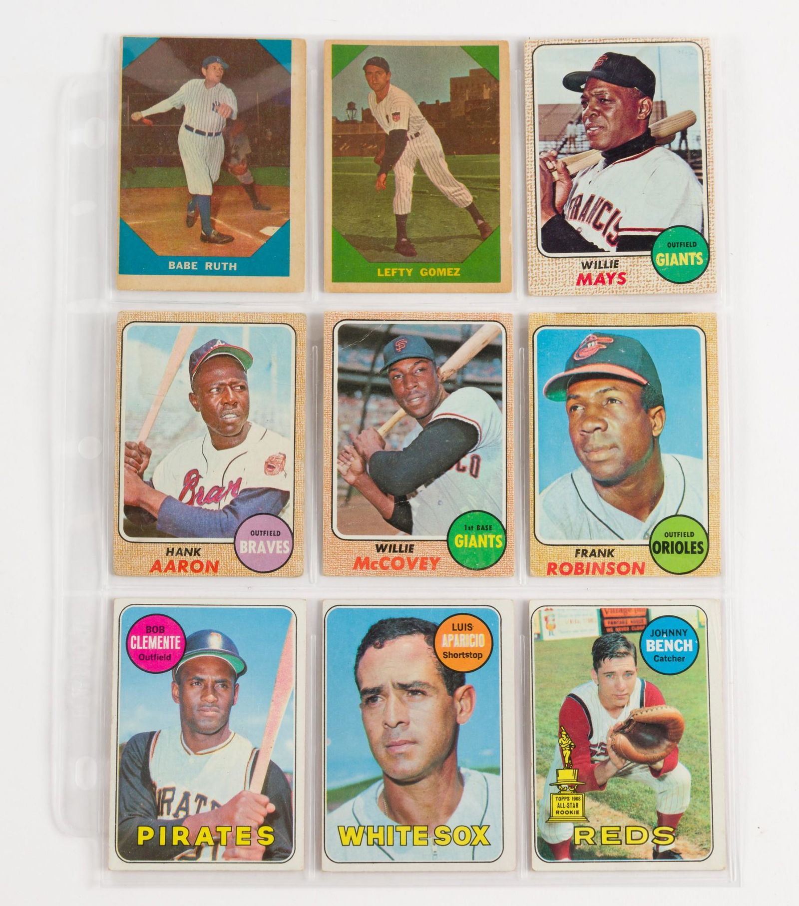 9 Baseball Cards Incl. Aaron & Clemente (1 of 5)