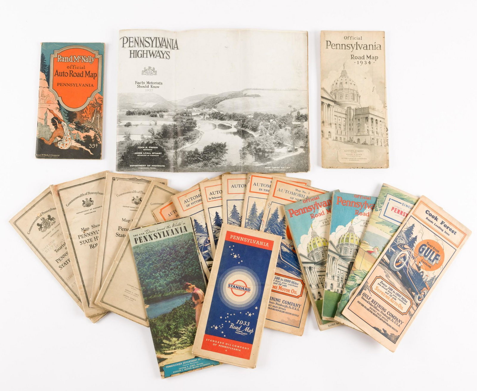 1925-40 17 VIntage Pennsylvania Road Maps (1 of 5)