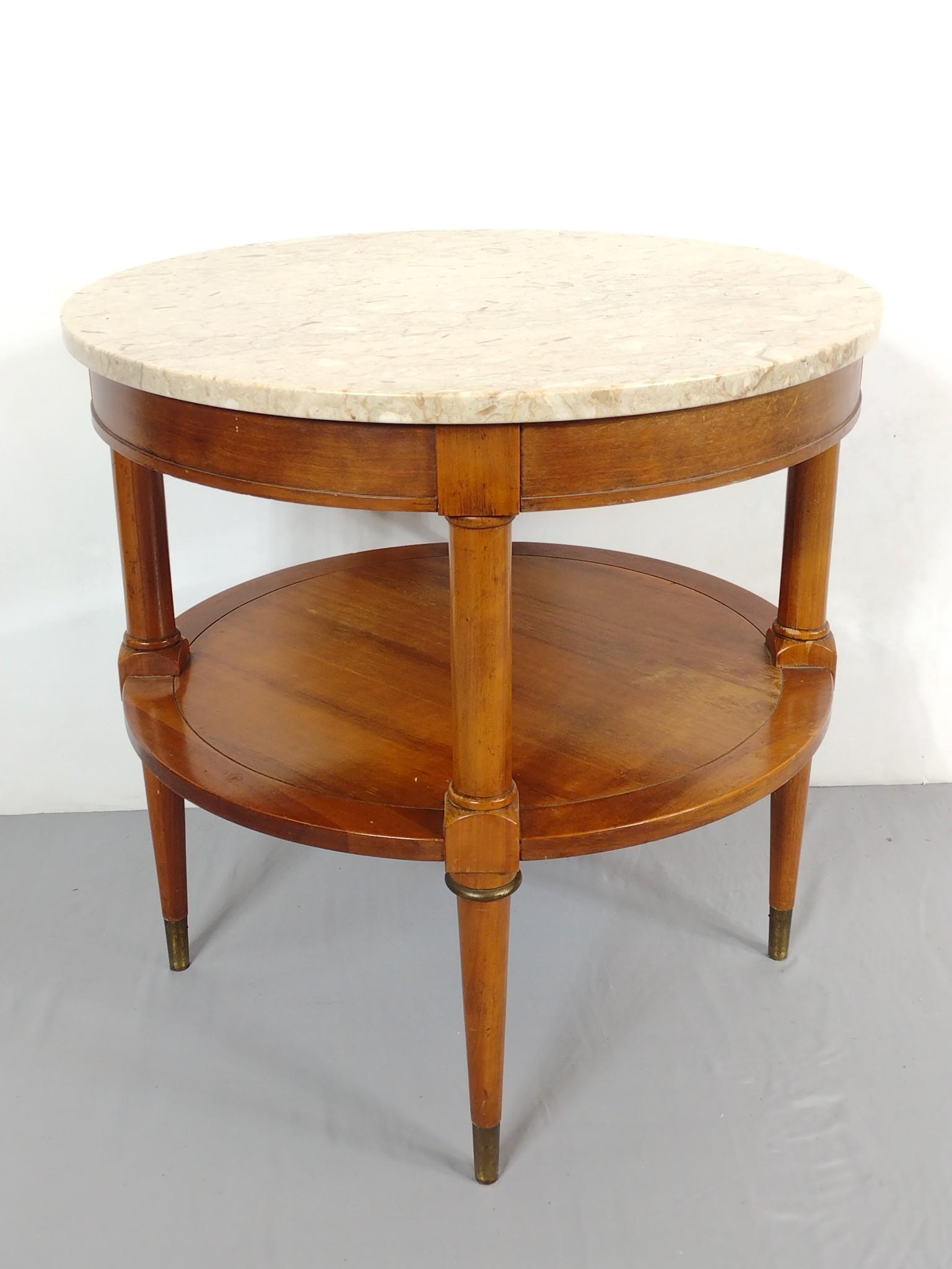 Round Italian Marble Top Occasional Table (1 of 4)
