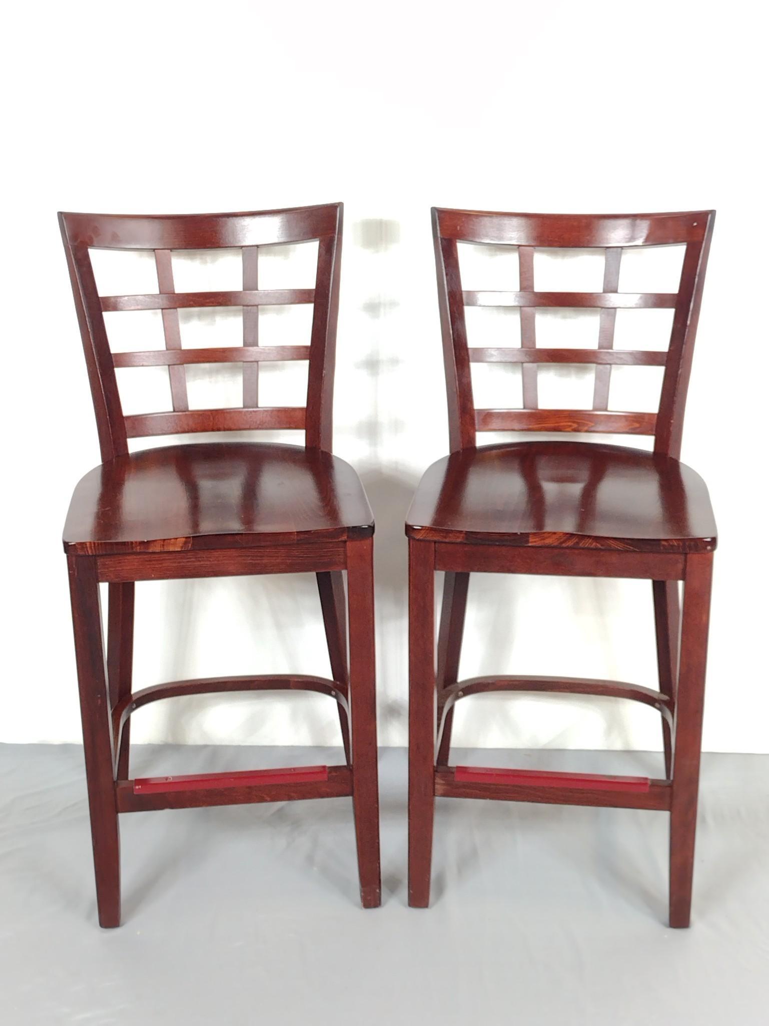 Pair Of High Back Stools (1 of 3)