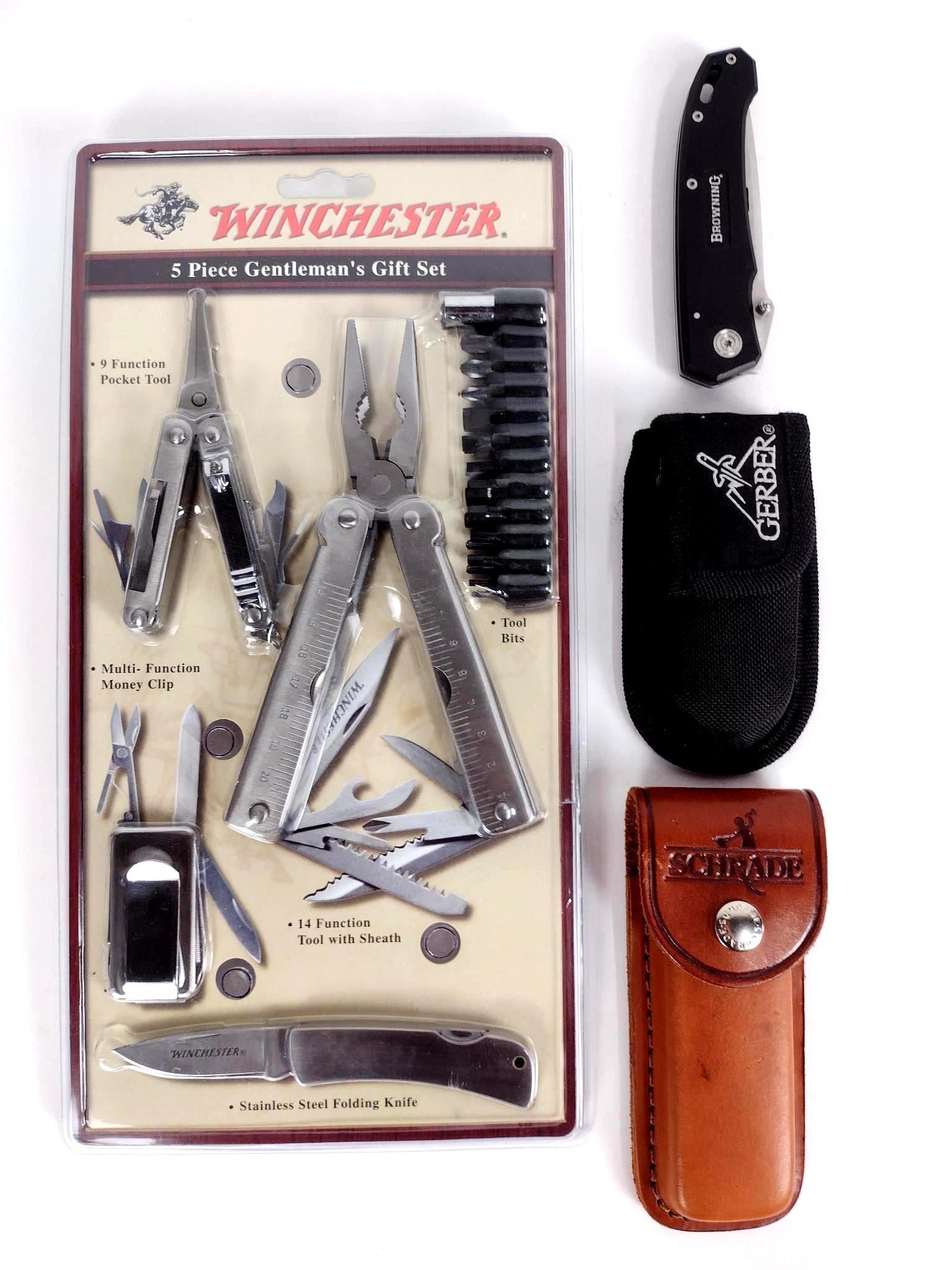 5 Multi-Tools Knives incl Schrader "Old Timer" (1 of 6)