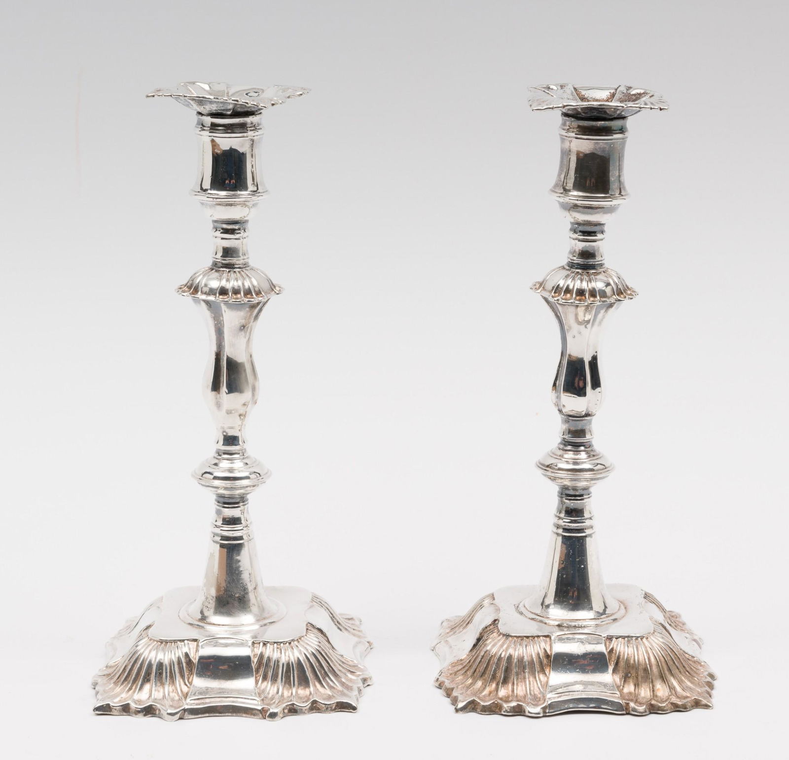 Pr. Antique English Silverplate Candleholders (1 of 5)