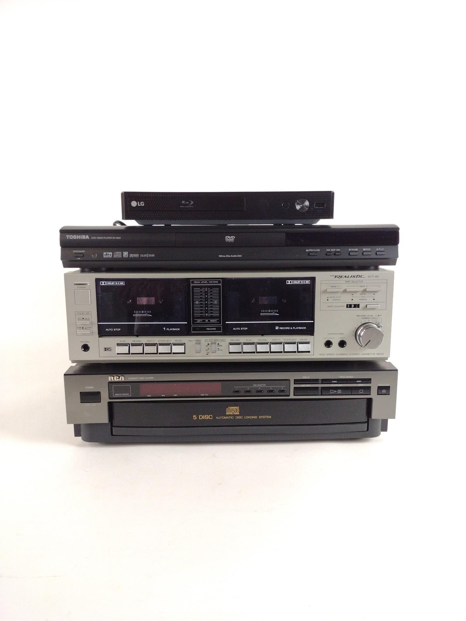 4 Pcs Media Equipment incl Realistic Cassette Deck (1 of 5)