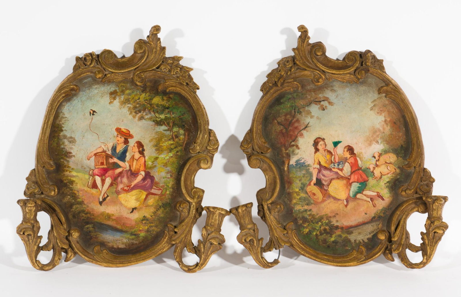 2 L. Dantan Paintings w/Candle Sconce Frames (1 of 3)