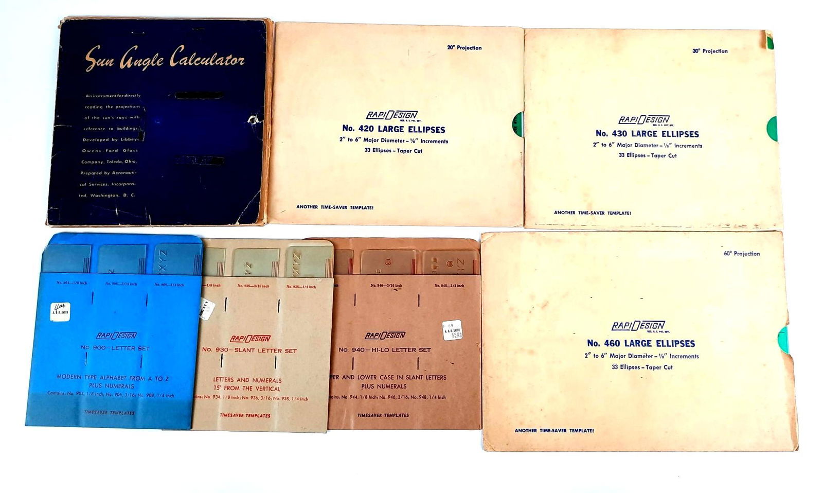 7 Design Template Sets incl Letters and Ellipses (1 of 2)