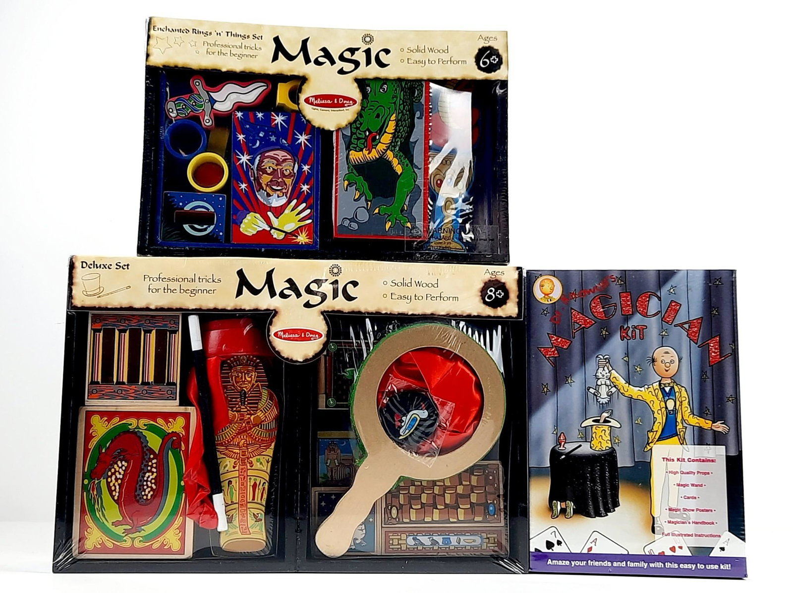 3 Magic Sets incl Melissa and Doug: Also includes Dr. Knowable. All factory sealed. LR IMPORTANT: Before bidding, please read the terms and conditions. When you registered for the auction you agreed to these terms and will be required t