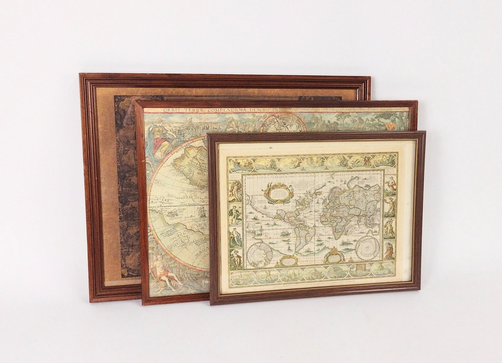 3 Vintage Maps: Overall with frames 13" to 16-1/2" high X 16-3/4" to 21-1/2" wide. EL IMPORTANT: Before bidding, please read the terms and conditions. When you registered for the auction you agreed to these terms and