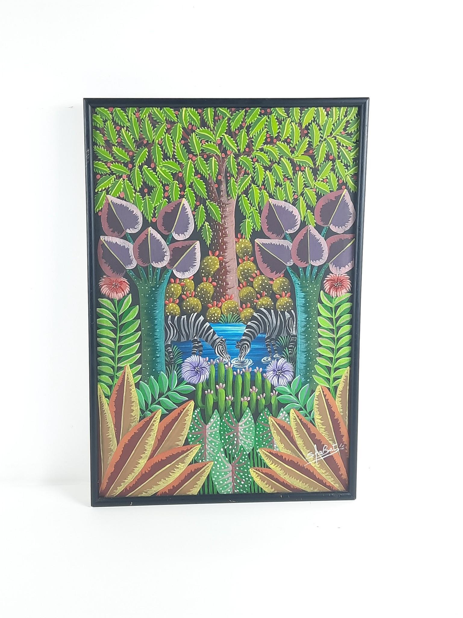 Lea Shabat Wild Zebras Painting: Lea Shabat was born in Casablanca, Morrocco, to Jewish parents who emigrated to Israel in the late 1940â€™s. Lea moved to Montreal, Canada in the 1960â€™s where she brought up her two childr