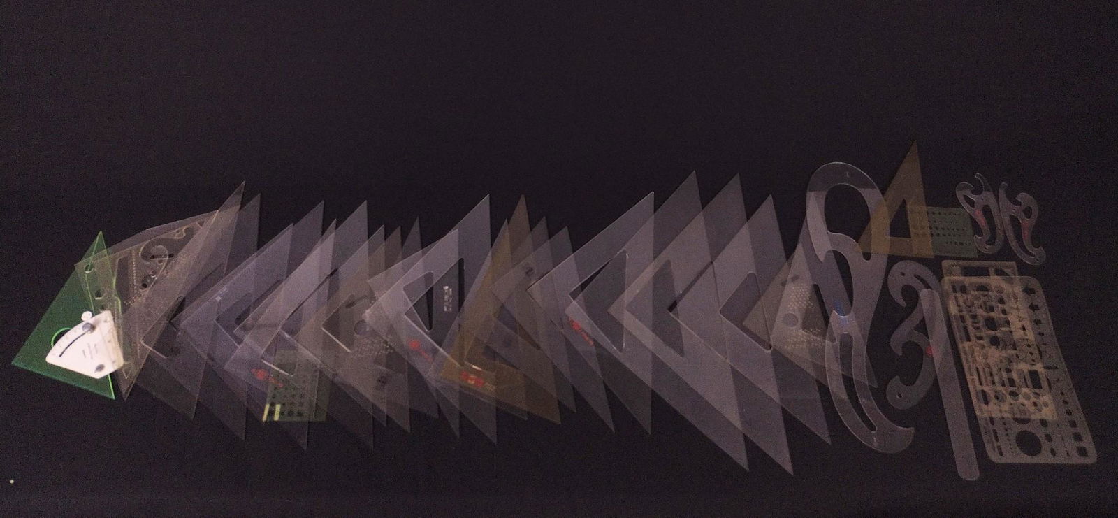 Large Group of Drafting Curves, Triangles + Protractors (1 of 10)