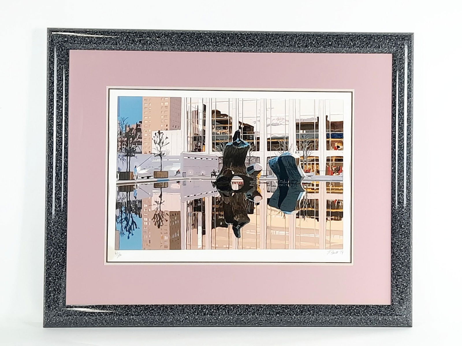 Fran Bull "Lincoln Center Dusk" Ltd Ed Print: Fran Bull (Born 1938) is active/lives in New Jersey. Fran Bull is known for Super real animal. Edition number 62 / 250. Overall with frame 34" high x 41-1/4" wide. LR IMPORTANT: Before bidding, please
