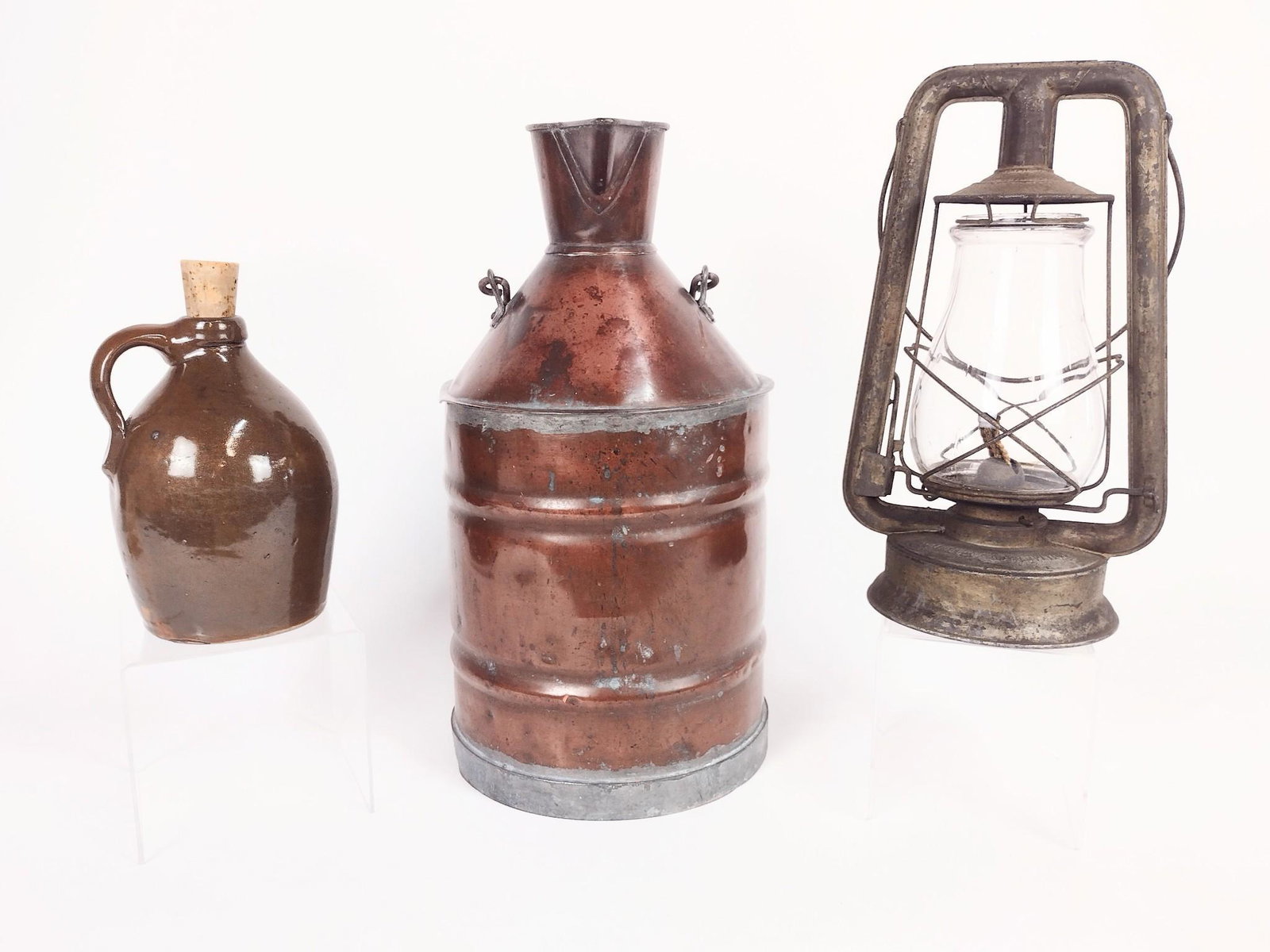 3 Pcs Incl Barn Lantern And Stoneware Jug (1 of 6)