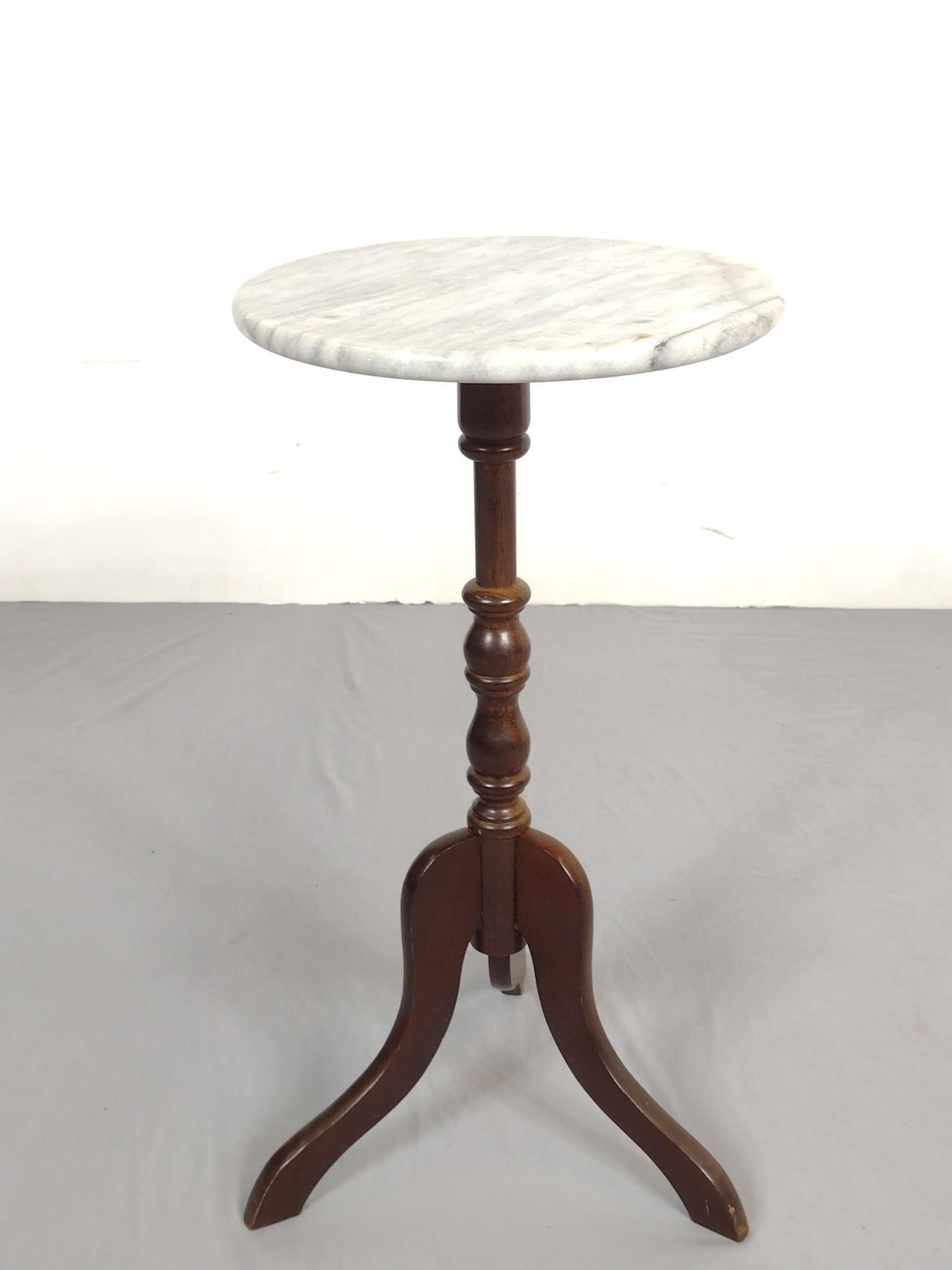 Small Marble Top Occasional Table (1 of 5)