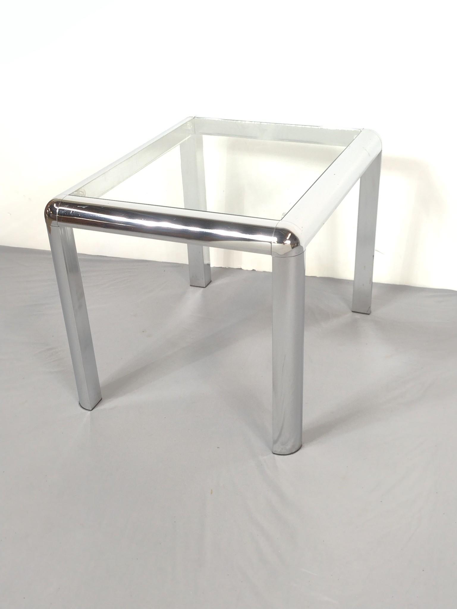 Chrome Glass Top Side Table (1 of 5)