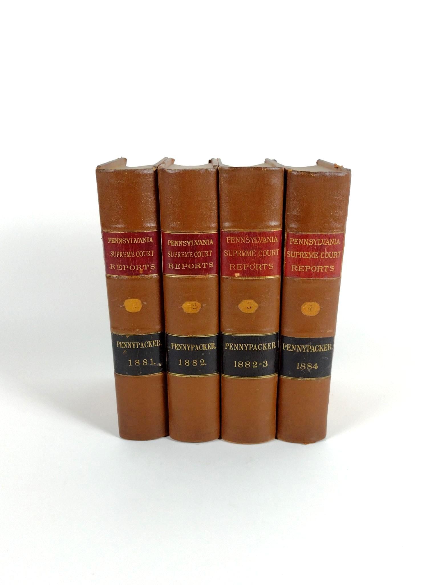 4 Vols PA Supreme Court Reports: Copyright 1882. Philadelphia. Rees Welsh & Co. BC IMPORTANT: Before bidding, please read the terms and conditions. When you registered for the auction you agreed to these terms and will be required to