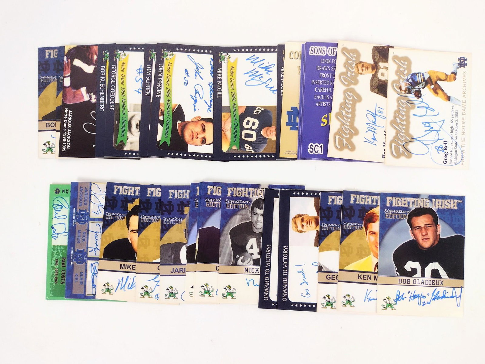 Collection of Notre Dame Football Cards: Includes George Bell, Bob Gladieux, and more. EL IMPORTANT: Before bidding, please read the terms and conditions. When you registered for the auction you agreed to these terms and will be required to 