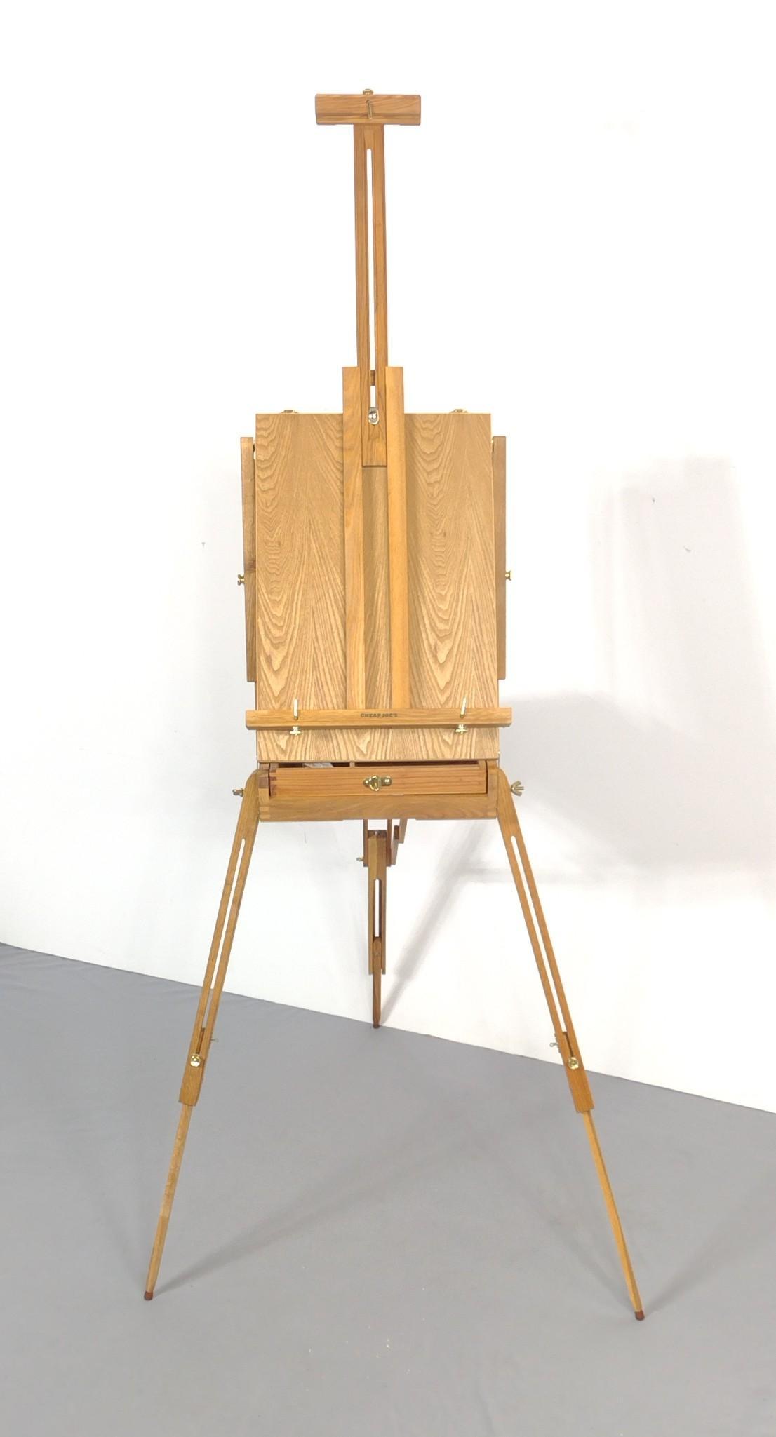 Artist Screening Easel: Manufactured by Cheap Joe's. 31" wide X 38" deep X 69" high. Has original box. Like new. MG. IMPORTANT: Before bidding, please read the terms and conditions. When you registered for the auction you ag