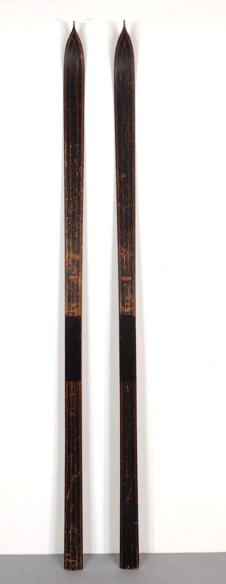Viking Ski's: 8' long X 3-3/4" wide. Wear on bottom of ski's. Has scratches. MG IMPORTANT: Before bidding, please read the terms and conditions. When you registered for the auction you agreed to these terms and wil