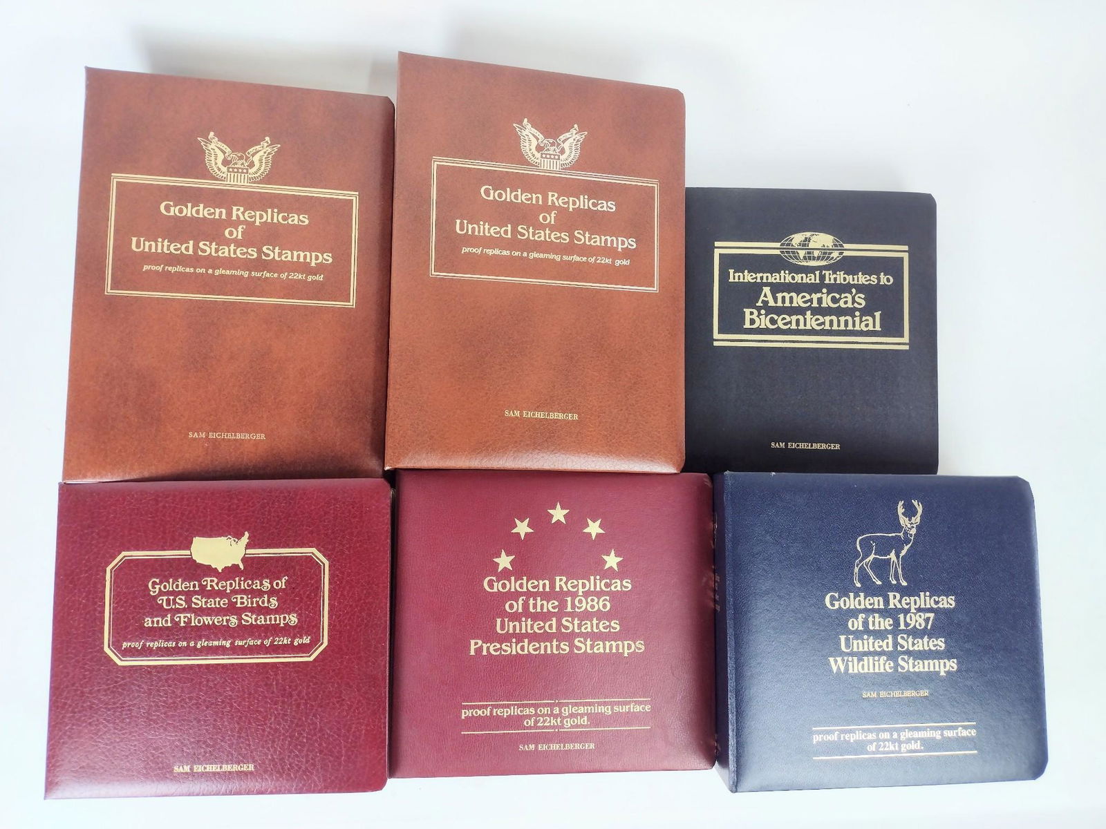 6 Golden Replica's Collectors Stamp Albums incl Wildlife (1 of 4)
