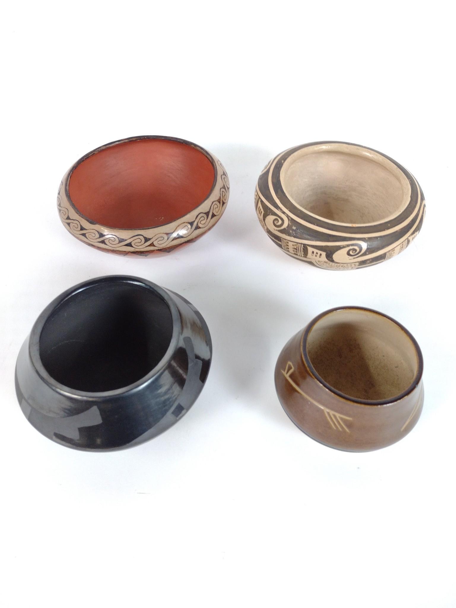 4 Pcs Native American Pottery Incl Nellie Nampeyo (1 of 9)