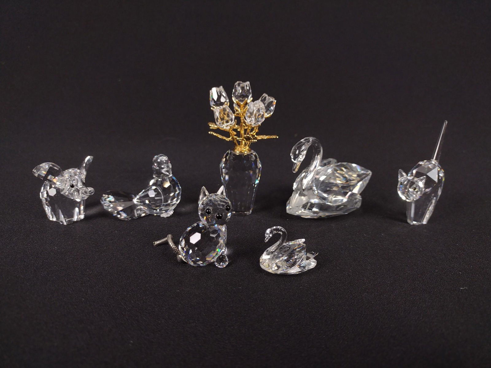 7 Pcs Swarovski Incl Flower Vase (1 of 4)