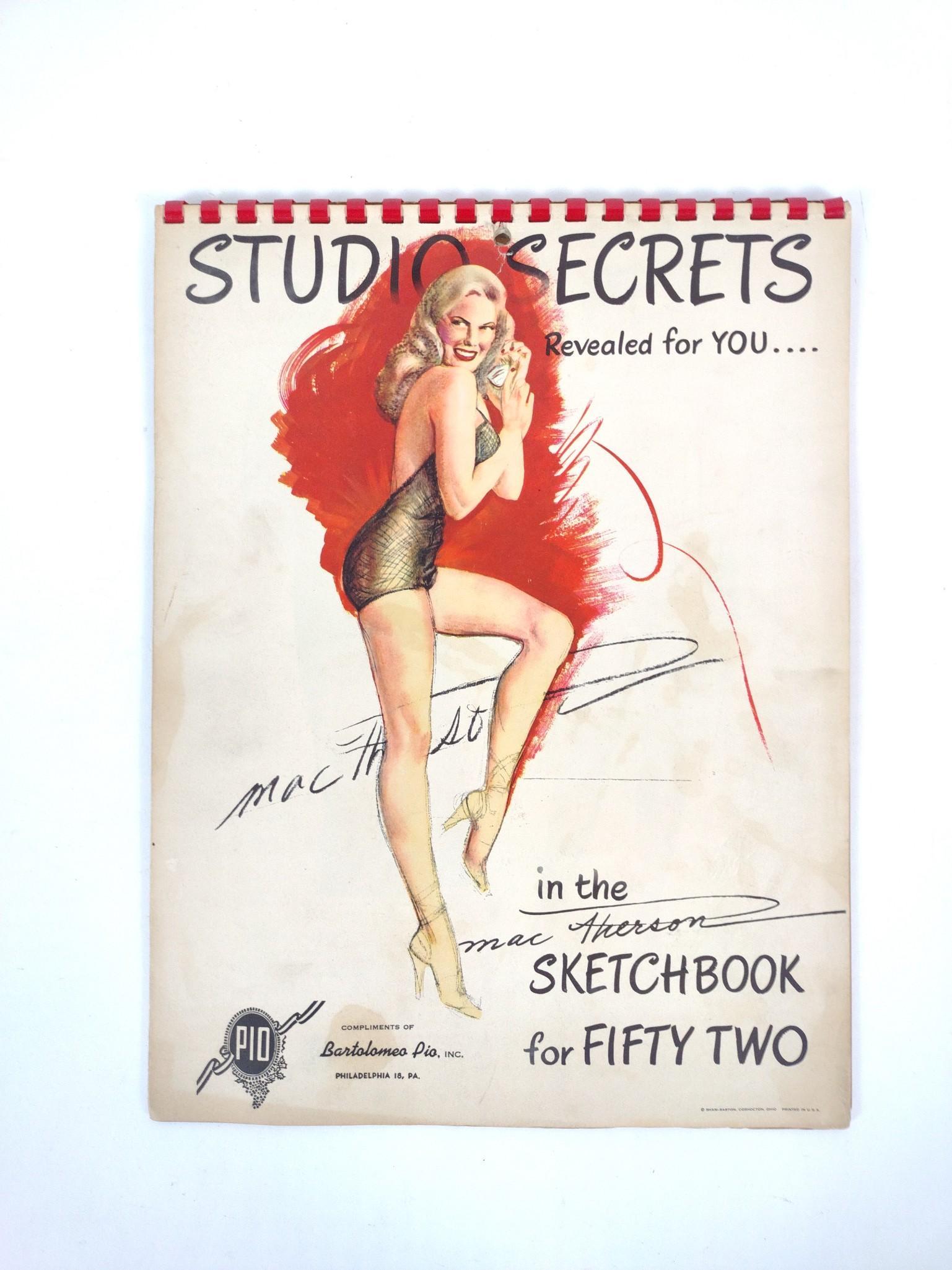 1959 Studio Secrets Pin up Calender: January - December. Minor discoloration. BC IMPORTANT: Before bidding, please read the terms and conditions. When you registered for the auction you agreed to these terms and will be required to compl