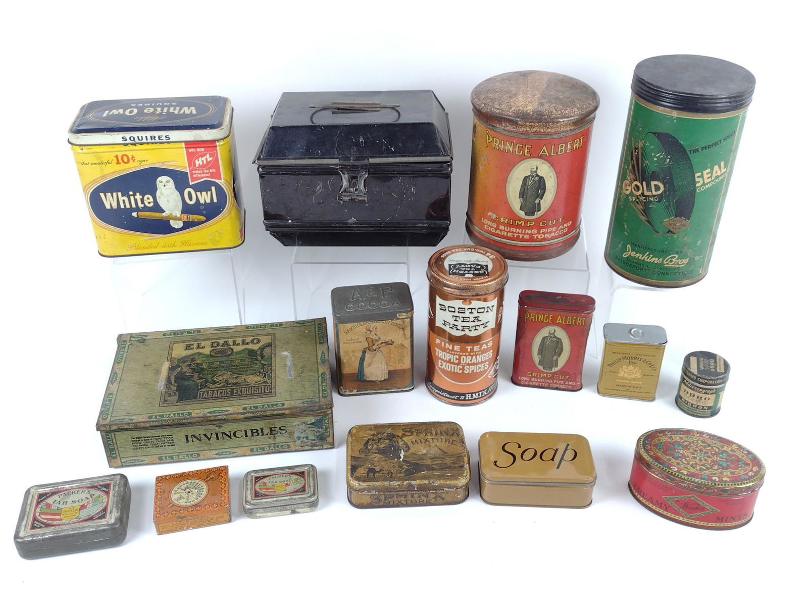 16 Advertising Tins Incl White Owl (1 of 6)