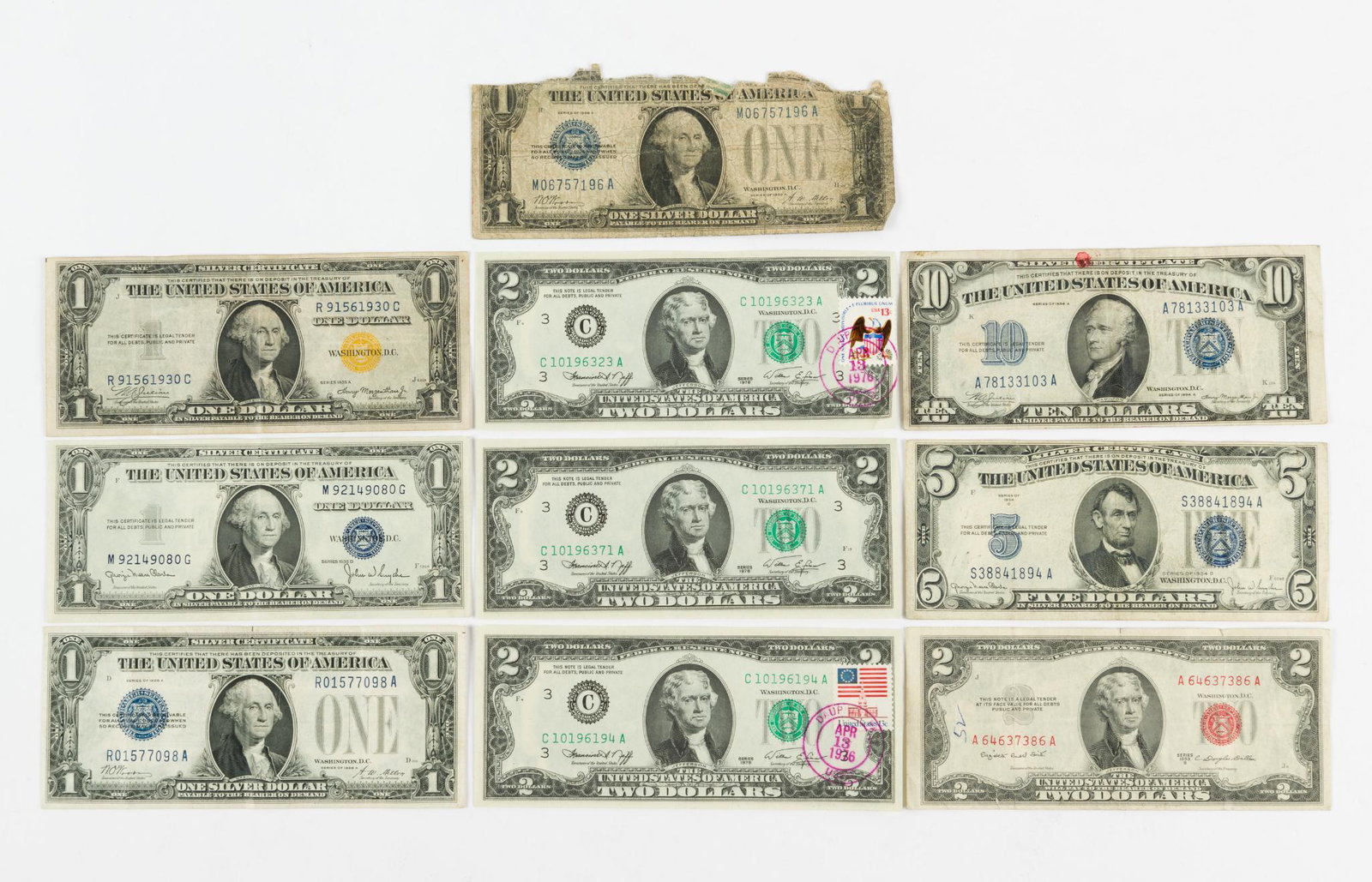 10 Pieces Of US Currency (1 of 7)