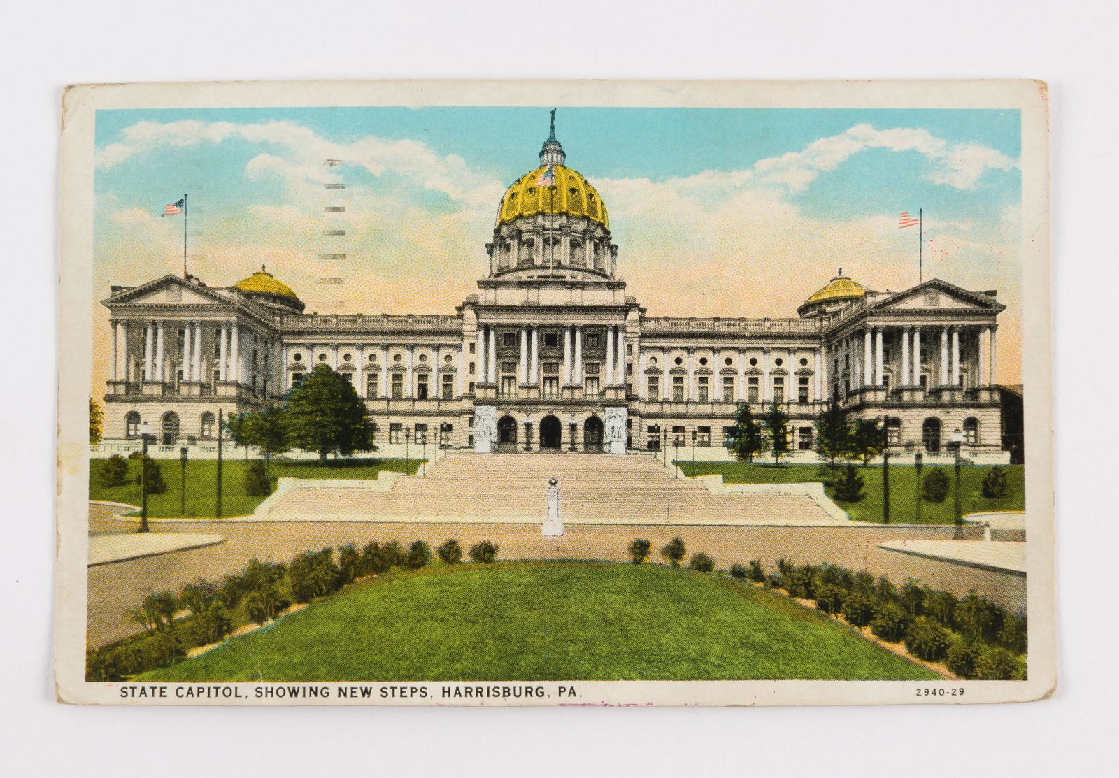 1930 C14 Graf Zeppelin Postcard of PA State Capitol (1 of 3)