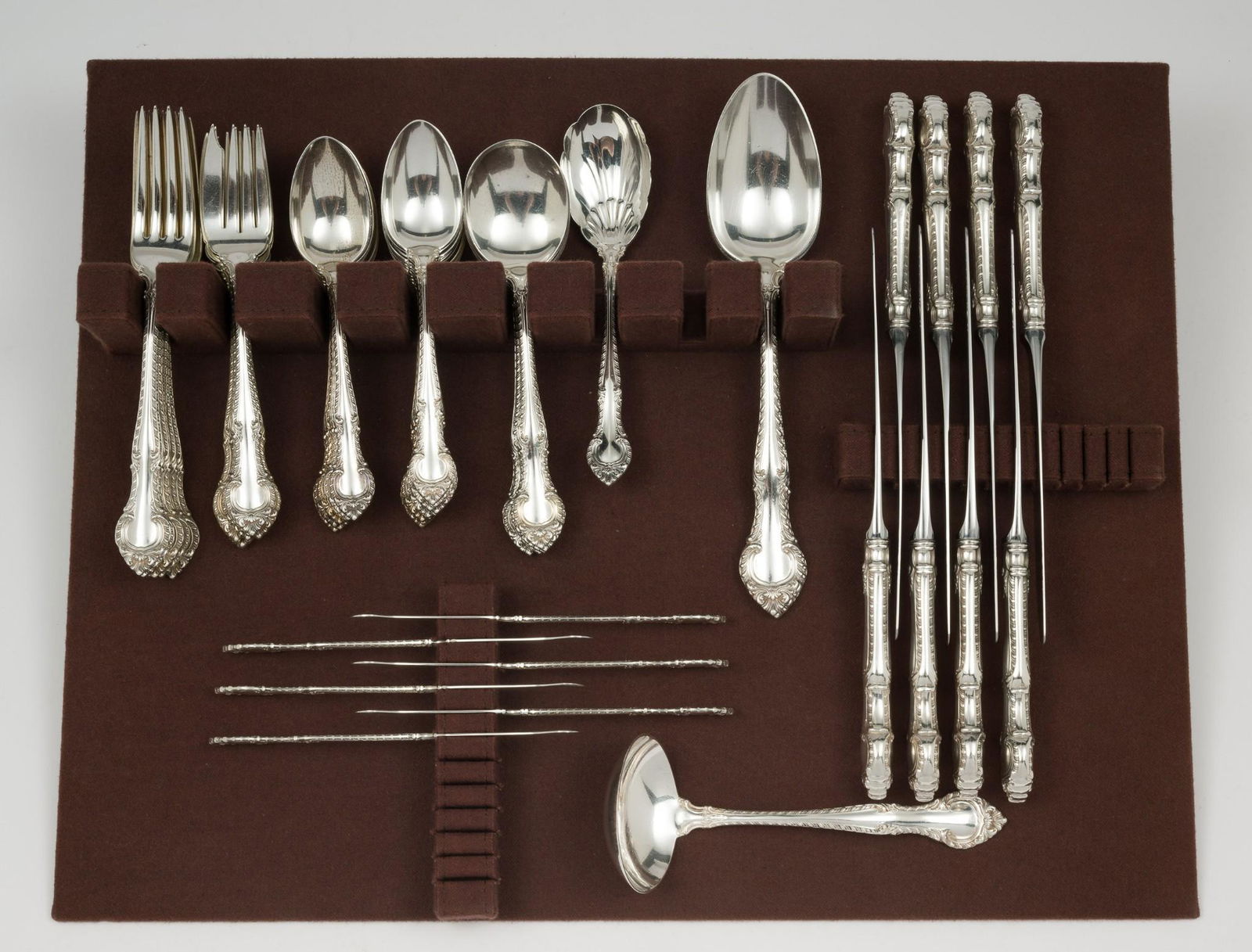 56 Pcs. Gorham English Gadroon Sterling Silverware